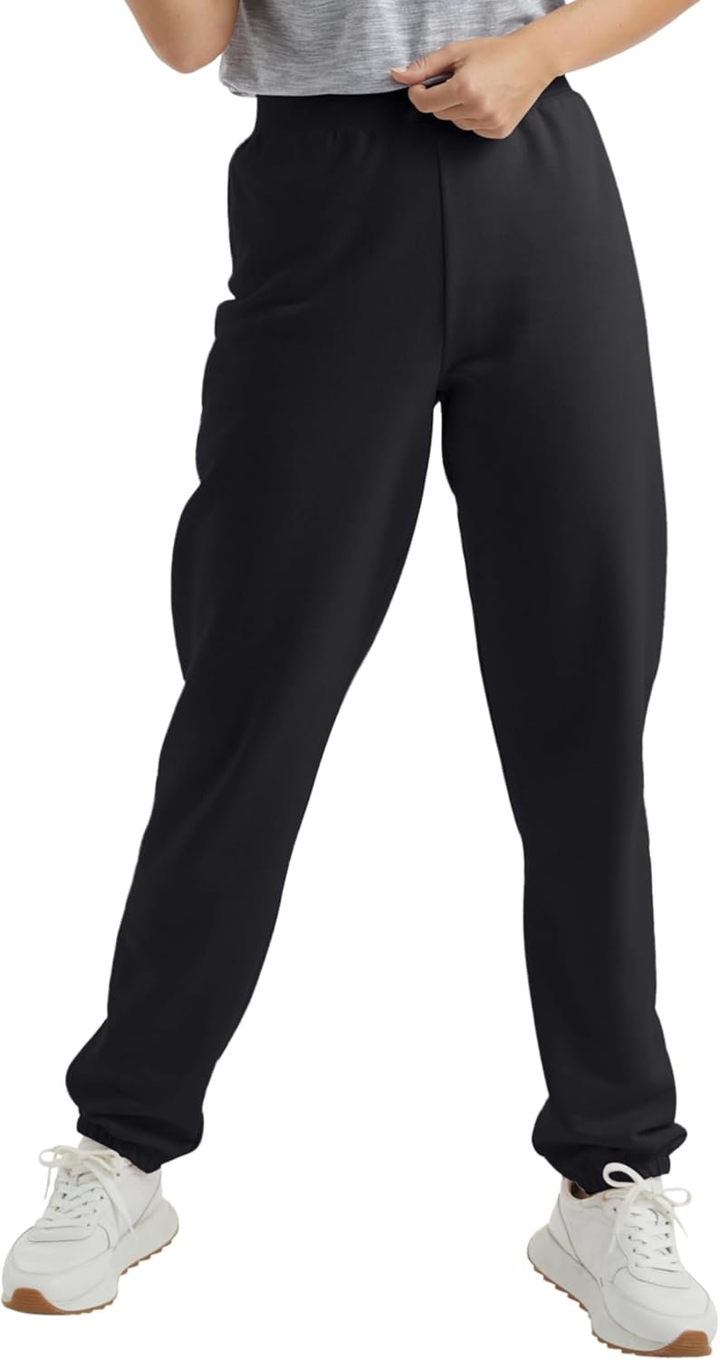 Hanes Women’s Sweatpants, EcoSmart Fleece Joggers, Pocketless Cinched Leg Sweatpants for Women, 30″