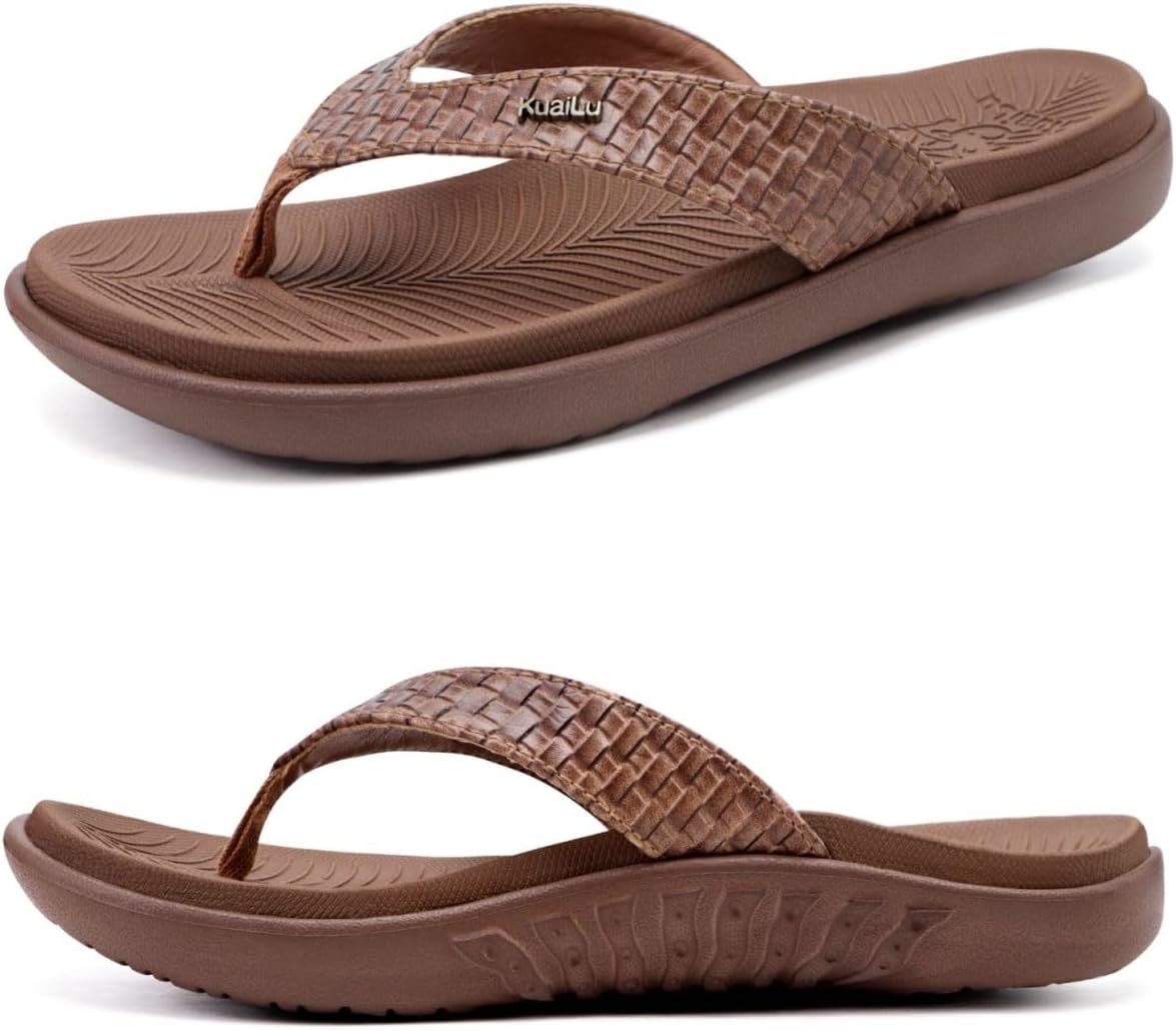 KuaiLu Womens Flip Flops Ladies Yoga Mat Comfortable Walking Thong Sandals With Plantar Fasciitis Arch Support Slip On Indoor Outdoor For Summer