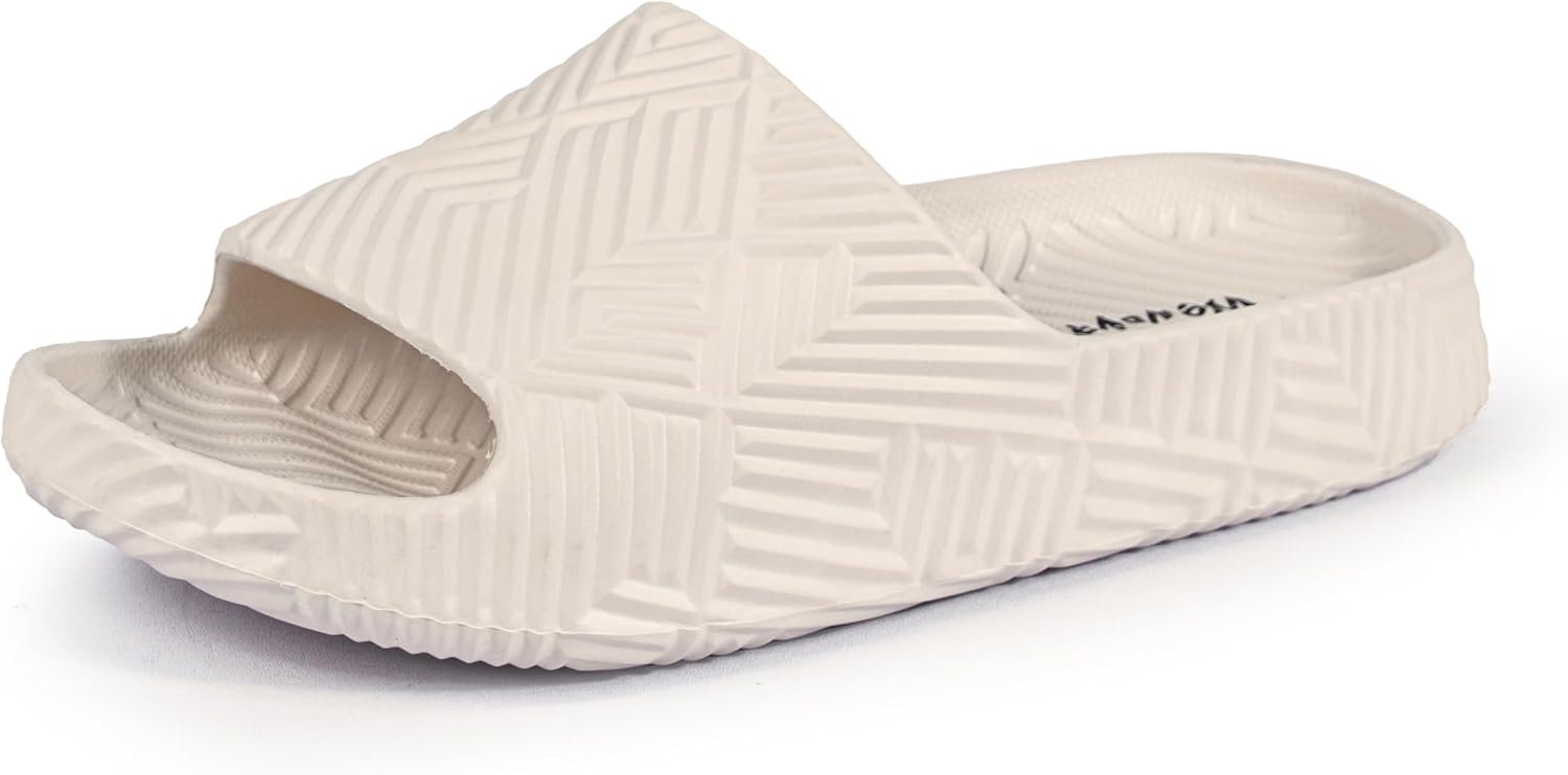 Weweya Slides for Women and Men – Bathroom Shower Shoes – Non Slip House Slippers – Lightweight Beach Sandals