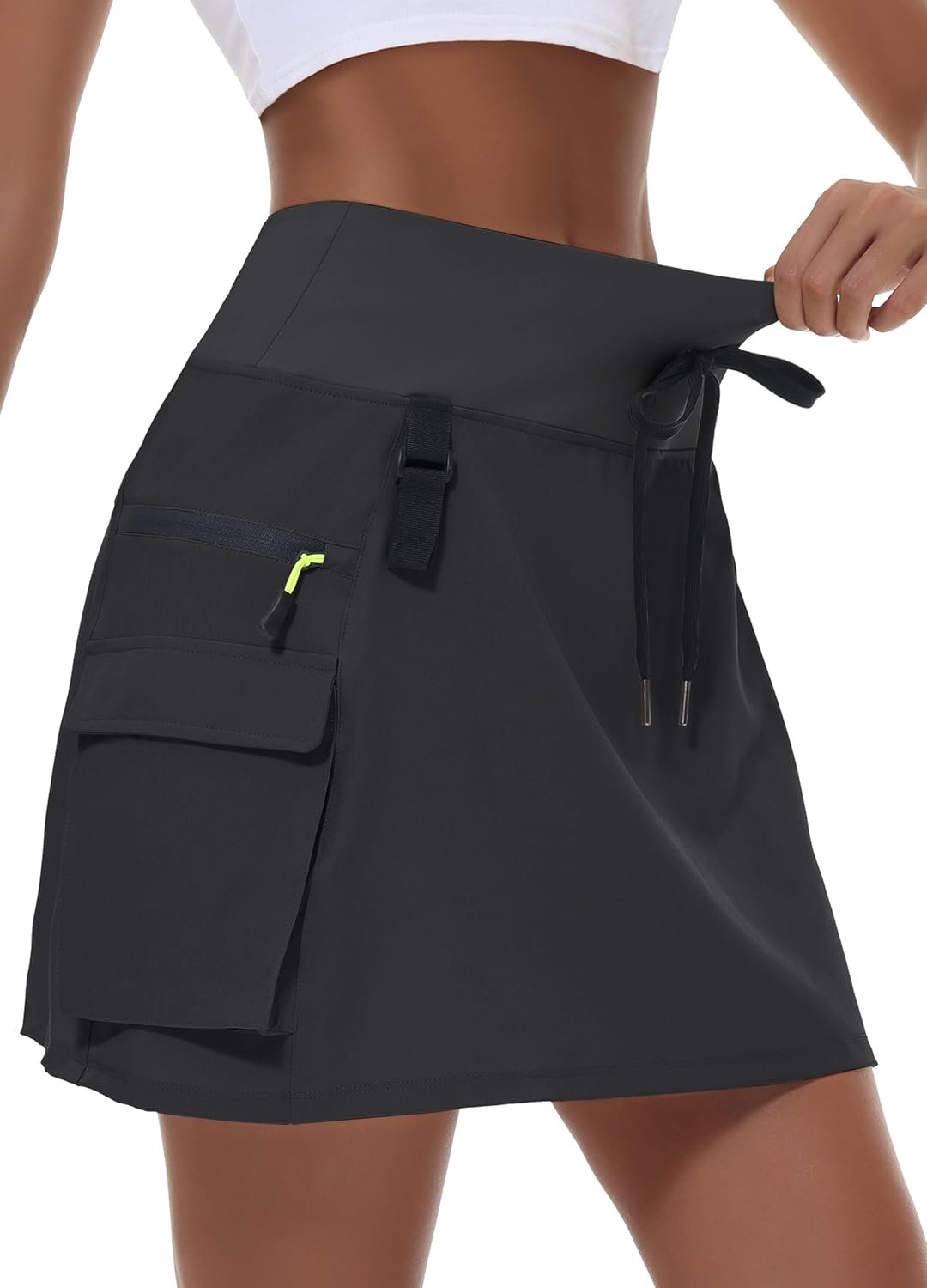 MIVEI Skorts for Woman – Hiking Cargo Skorts with Zipper Pockets, High Waisted Quick Dry Golf Workout, Dressy Casual
