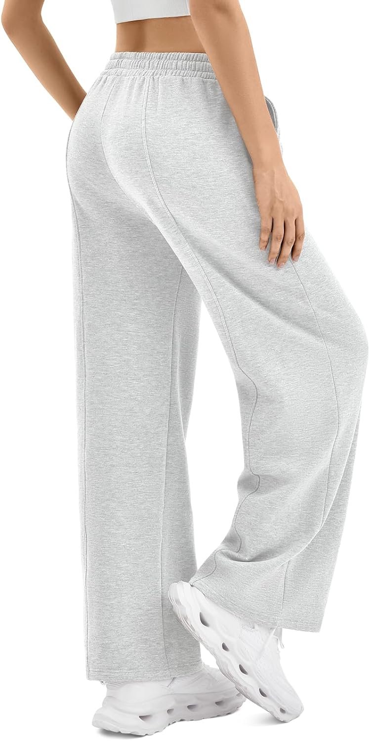 SINOPHANT Womens Wide Leg Sweatpants High Waist Lightweight Lounge Pants with Pockets Drawstring Joggers