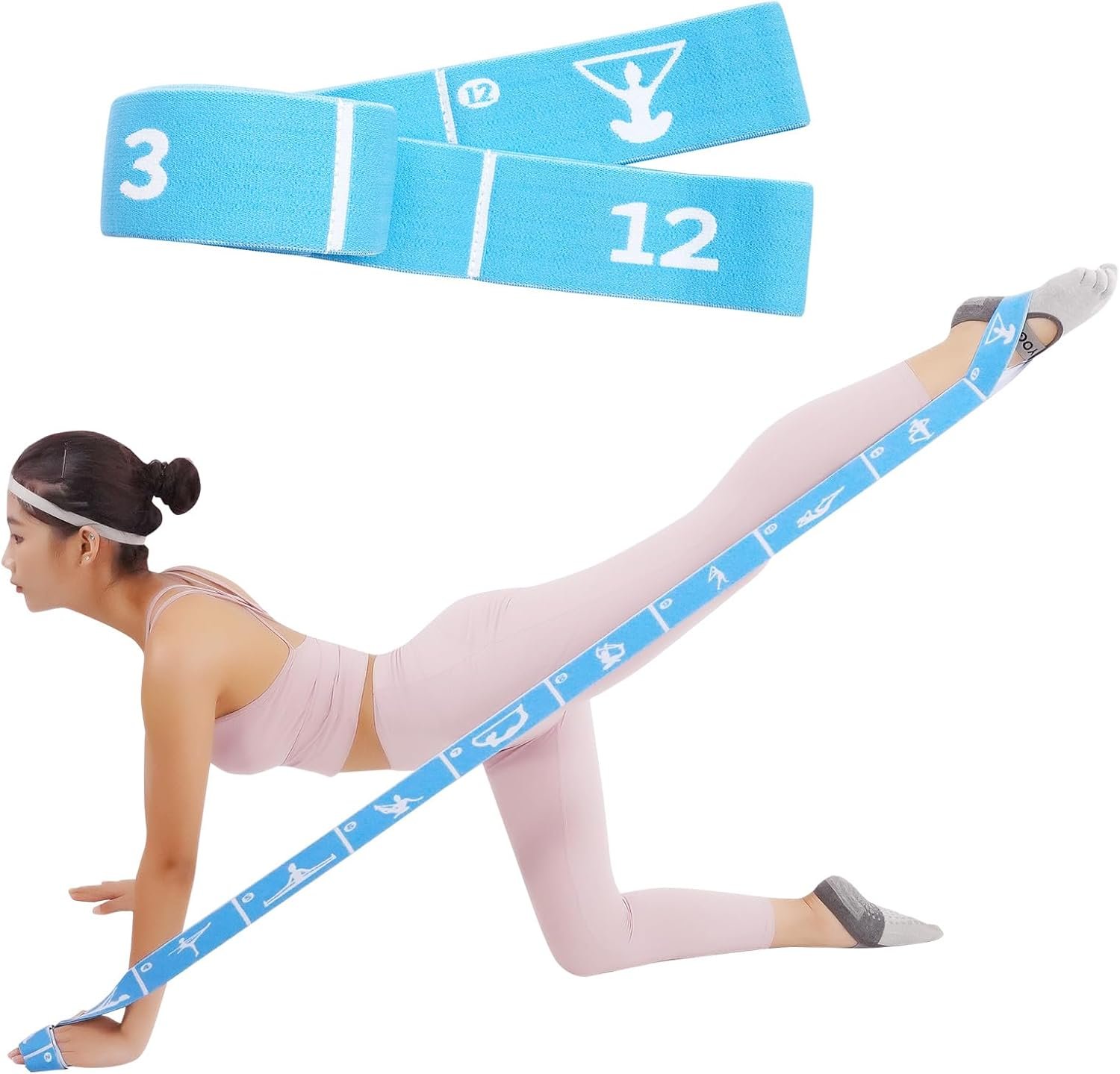 Yoga Strap with 10/12 Loops – Multi-Functional Stretch Band for Pilates, Dance, Gymnastics, Physical Therapy, Flexibility & Resistance Training, Ballet, Latin Workouts