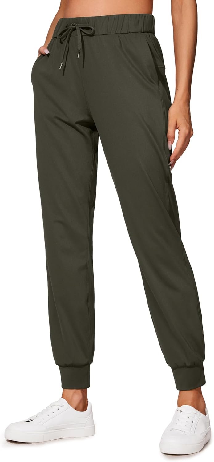 CRZ YOGA 4-Way Stretch Workout Joggers for Women 28″ – Casual Travel Athletic Pants with Pockets