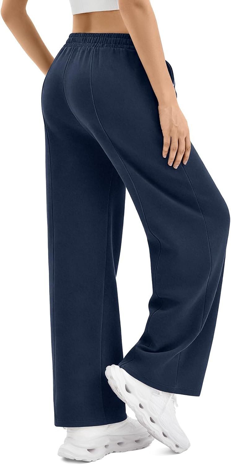 SINOPHANT Womens Wide Leg Sweatpants High Waist Lightweight Lounge Pants with Pockets Drawstring Joggers