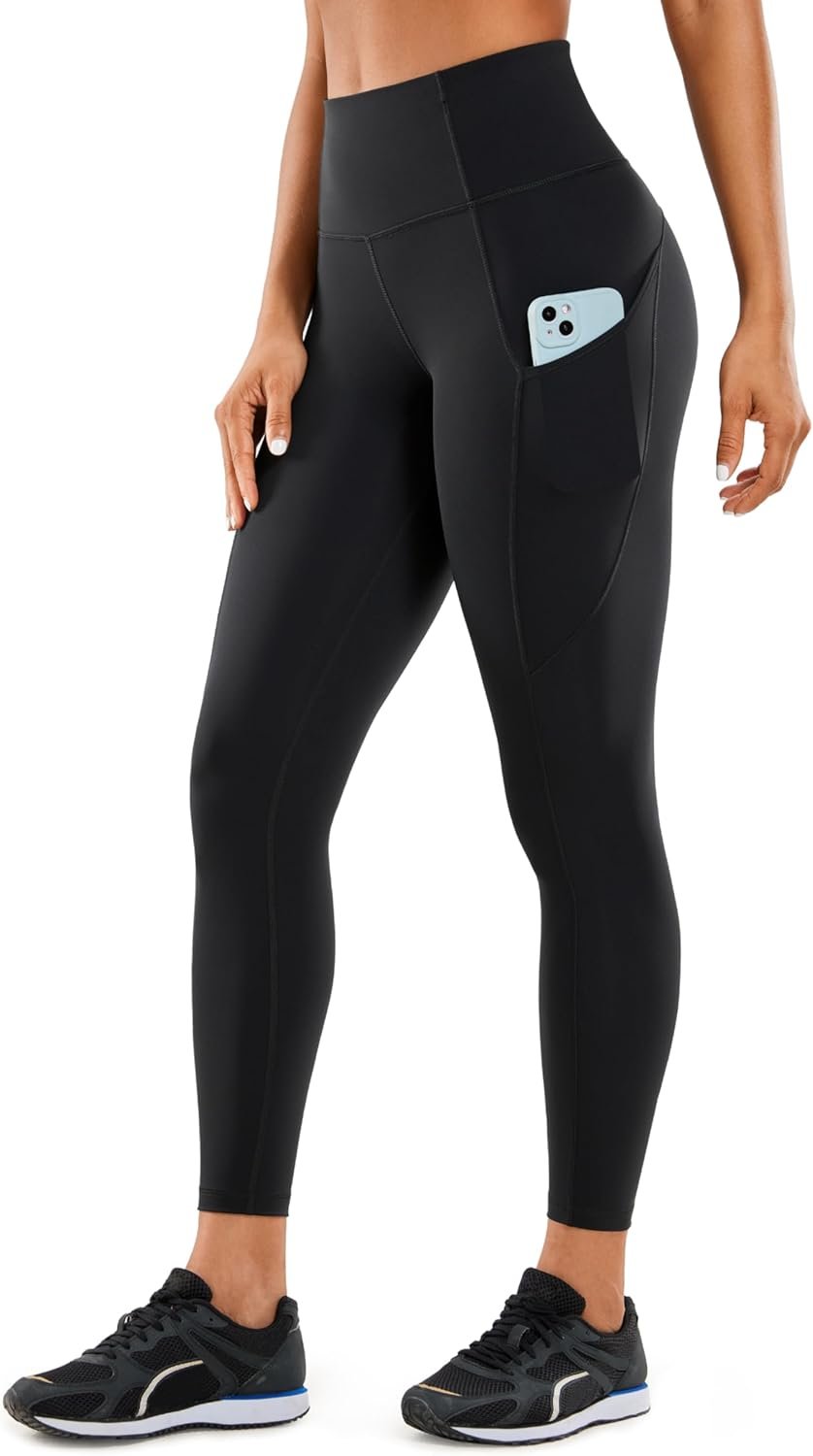 CRZ YOGA Naked Feeling Workout Leggings Pockets 25” – High Waisted Womens Yoga Pants Running Tights