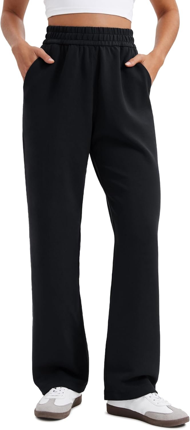CRZ YOGA SoftAura Straight Leg Casual Sweatpants Women 28″/30″/32″ – Modal Lounge Travel Pants with Pockets