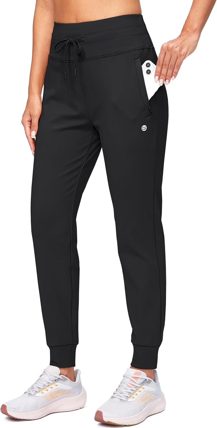 G Gradual Women’s Fleece Lined Joggers High Waisted Water Resistant Thermal Winter Sweatpants Running Hiking Pockets