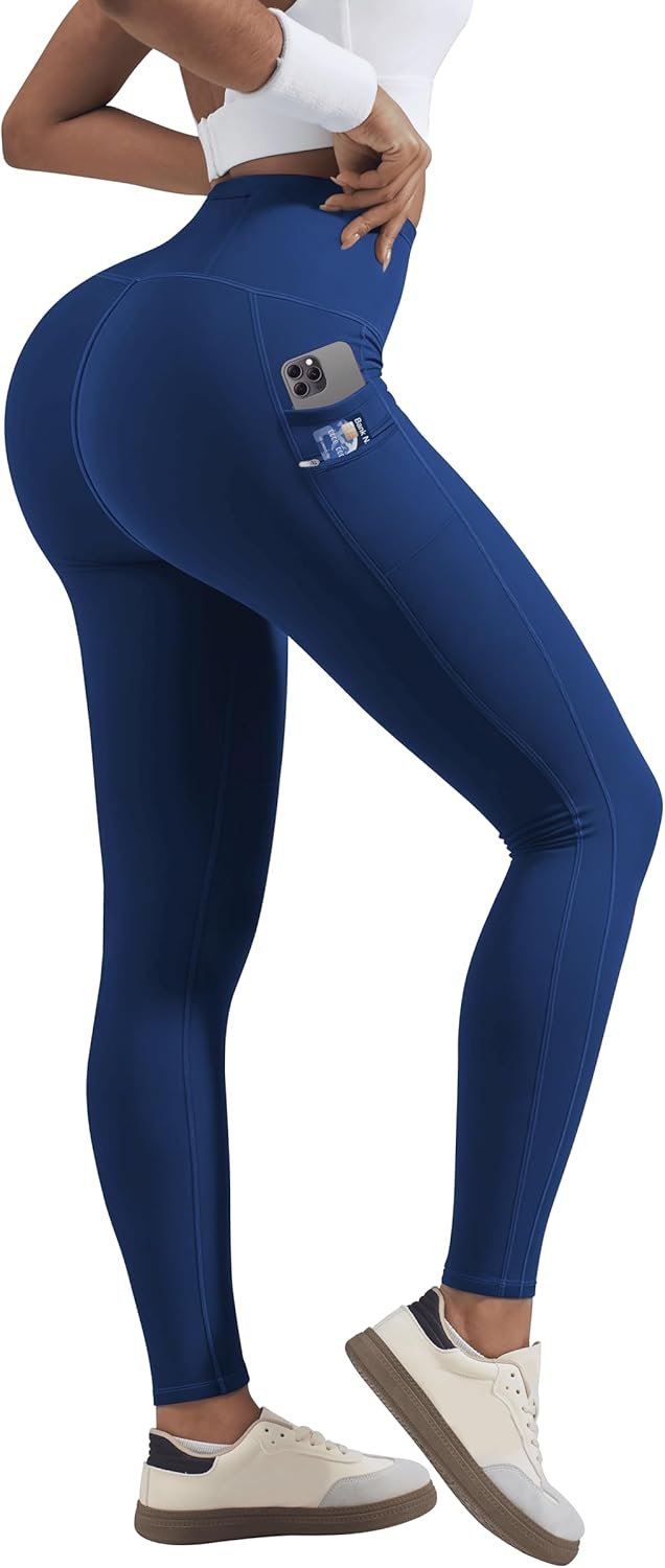 Postropaky Women’s Fleece Lined Waterproof Leggings, High Waisted Winter with Zipper Pockets