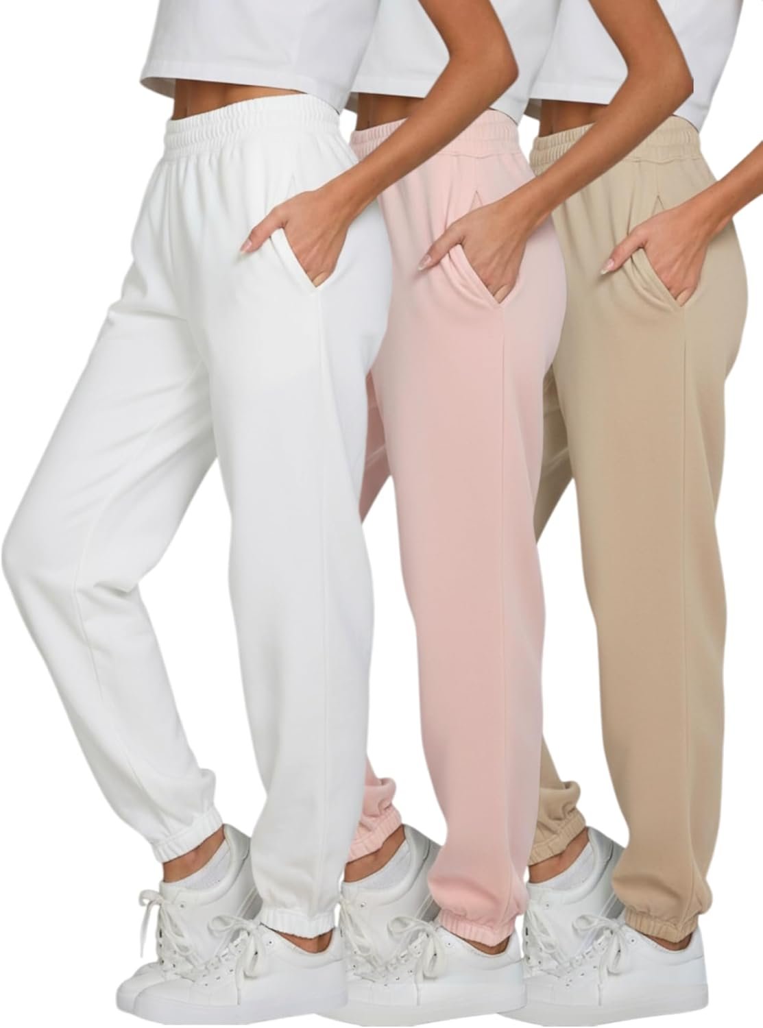 Ultra Performance Womens Sweatpants 3 Pack Cotton Joggers Women’s Fleece Sweats Gym & Workout Pants for Women