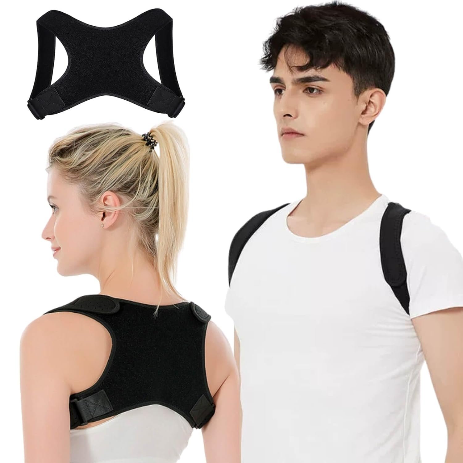 Posture Corrector for Men, Adjustable Back Support Brace, Comfortable Shoulder Brace, Breathable Posture Corrector for Women, Shoulder, Spine and Neck Pain Relief