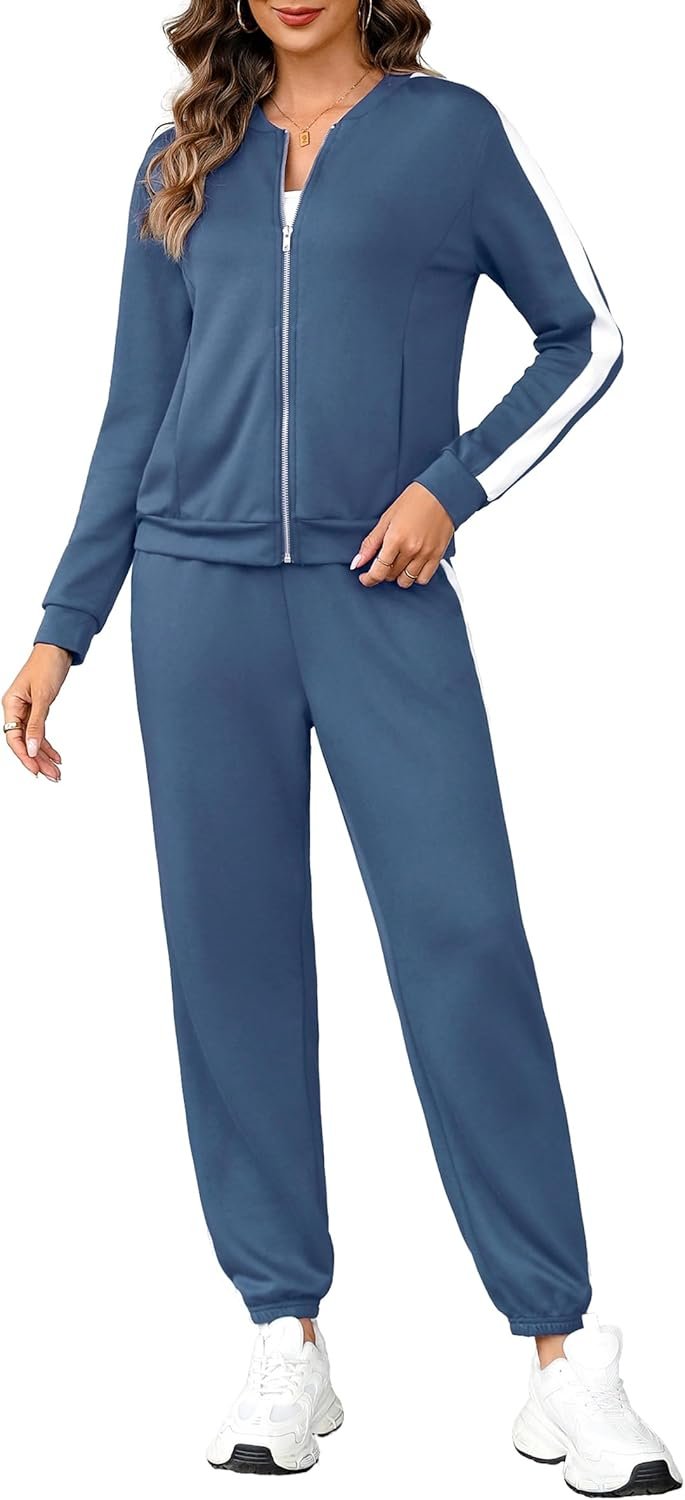 Totatuit Women’s Tracksuit Sets 2 Piece Outfits Long Sleeve Zip Up Sweatshirt Long Pants Jogger Lounge Sweatsuit Sets