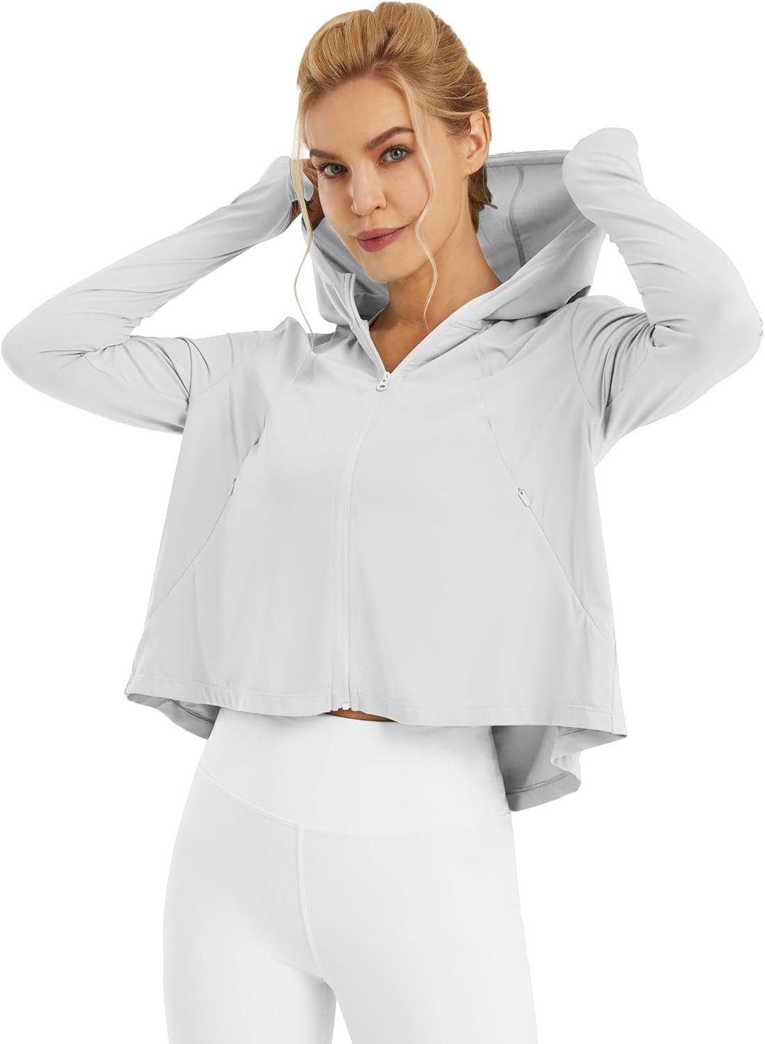 G4Free Skimetic Womens UPF 50+ Sun Hoodie Shirts – Quick Dry Running Jacket Long Sleeve Rash Guard Zip Pocket Hiking Athlete