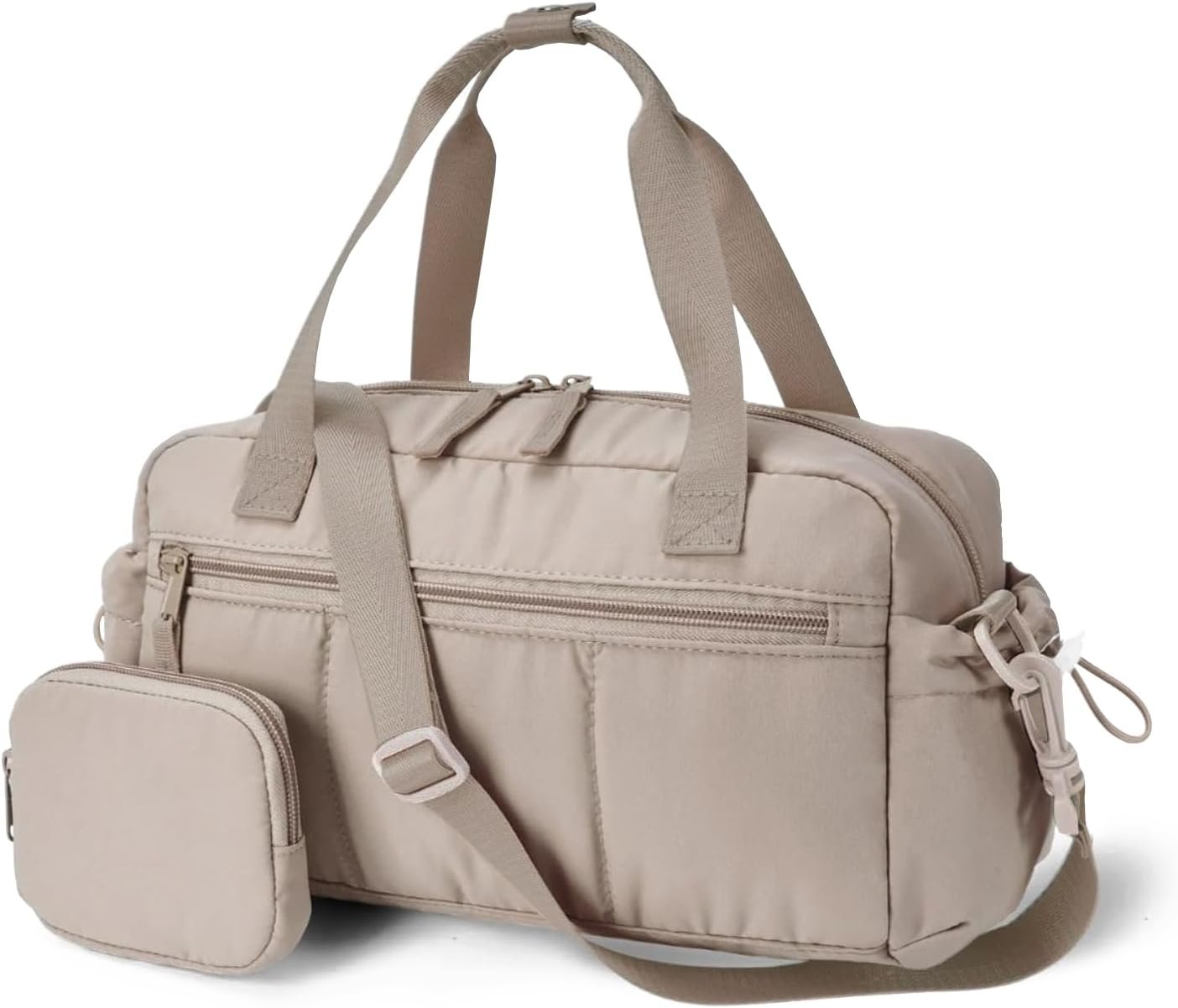 Ceneda Small Gym Bag for Women, Quilted Puffer Tote with Wet Pocket & Coin Purse, Lightweight Mini Sports Travel Duffle with Crossbody Strap, Water-Resistant for Workout, Yoga, Daily Commute