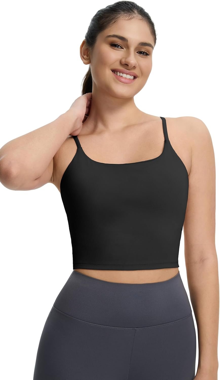 ECOPARTY Wirefree Padded Yoga Sports Bra for Women – Moisture Wicking Quick Dry Workout Crop Tank Camisole