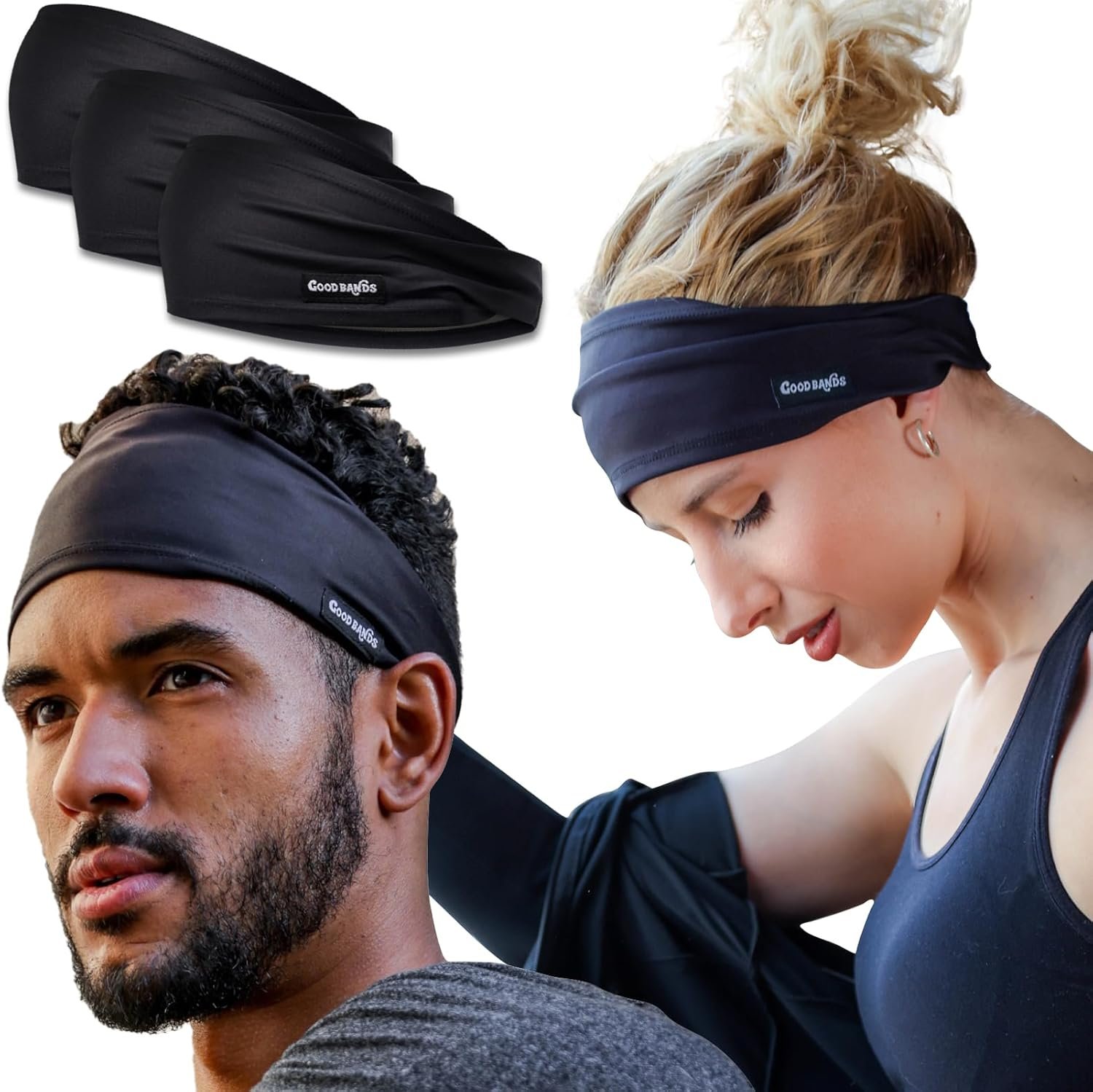 Sweatband for Men and Women – Unisex Non Slip Headband that Wicks Moisture and Eliminates Excess Sweat – Durable & Long-Lasting – Running, Sports, Gym