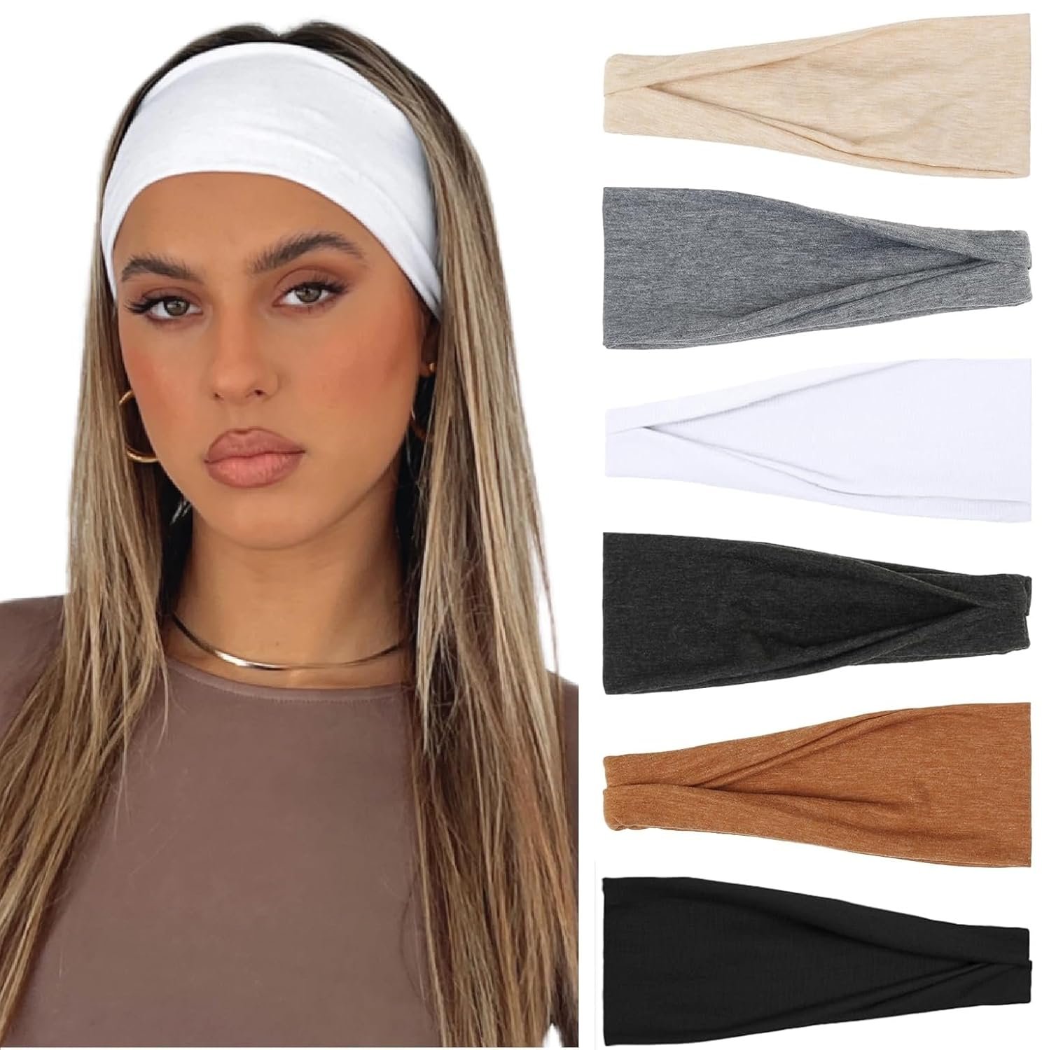 AKTVSHOW Headbands for Women Non-Slip Head Band for Women’s Hair Wide Thick Sweat Hair Bands, Trendy Hair Accessories for Women’s Yoga, Workout, and Fashion