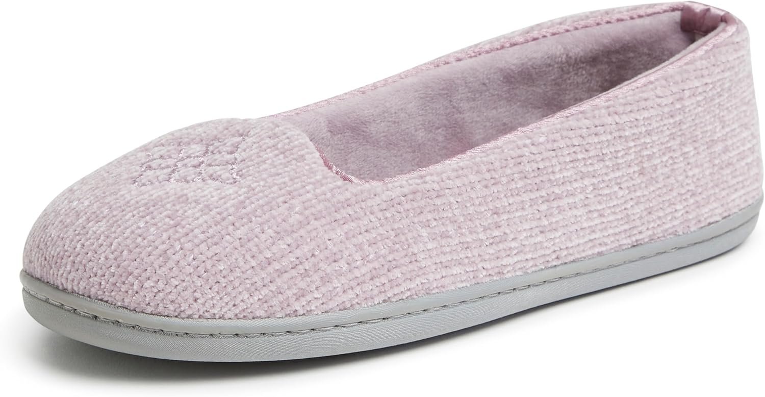 Dearfoams Women’s Rebecca Soft Memory Foam Lightweight House Shoes Cozy Loafer with Warm Lining and Wide Widths Slipper