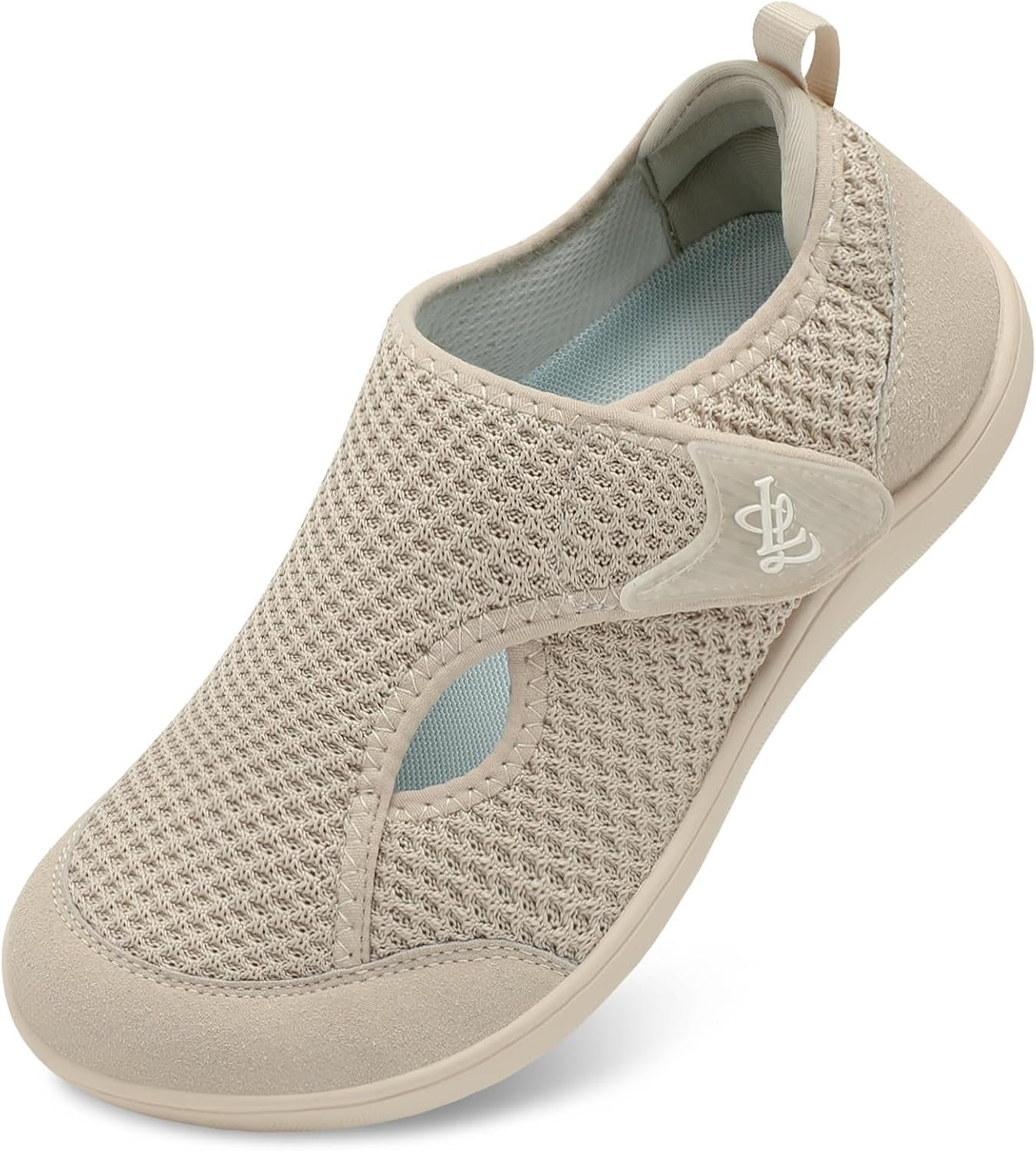 LeIsfIt Womens Wide Diabetic Shoes Adjustable Barefoot Walking Shoes Breathable Zero Drop Sneakers for Wide Width Arthritis Edema Feet