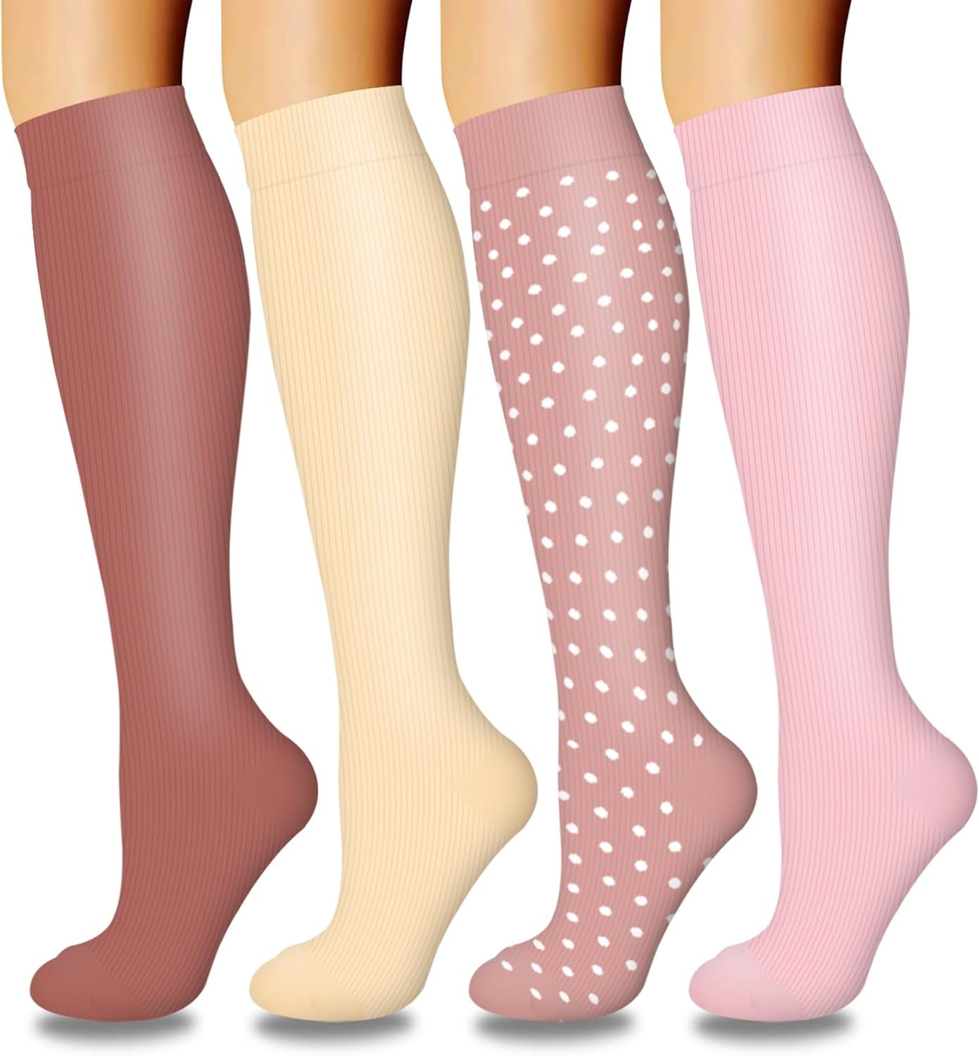 Laite Hebe 4 Pairs-Compression Socks for Women&Men Circulation-Best Support for Nurses,Running,Athletic