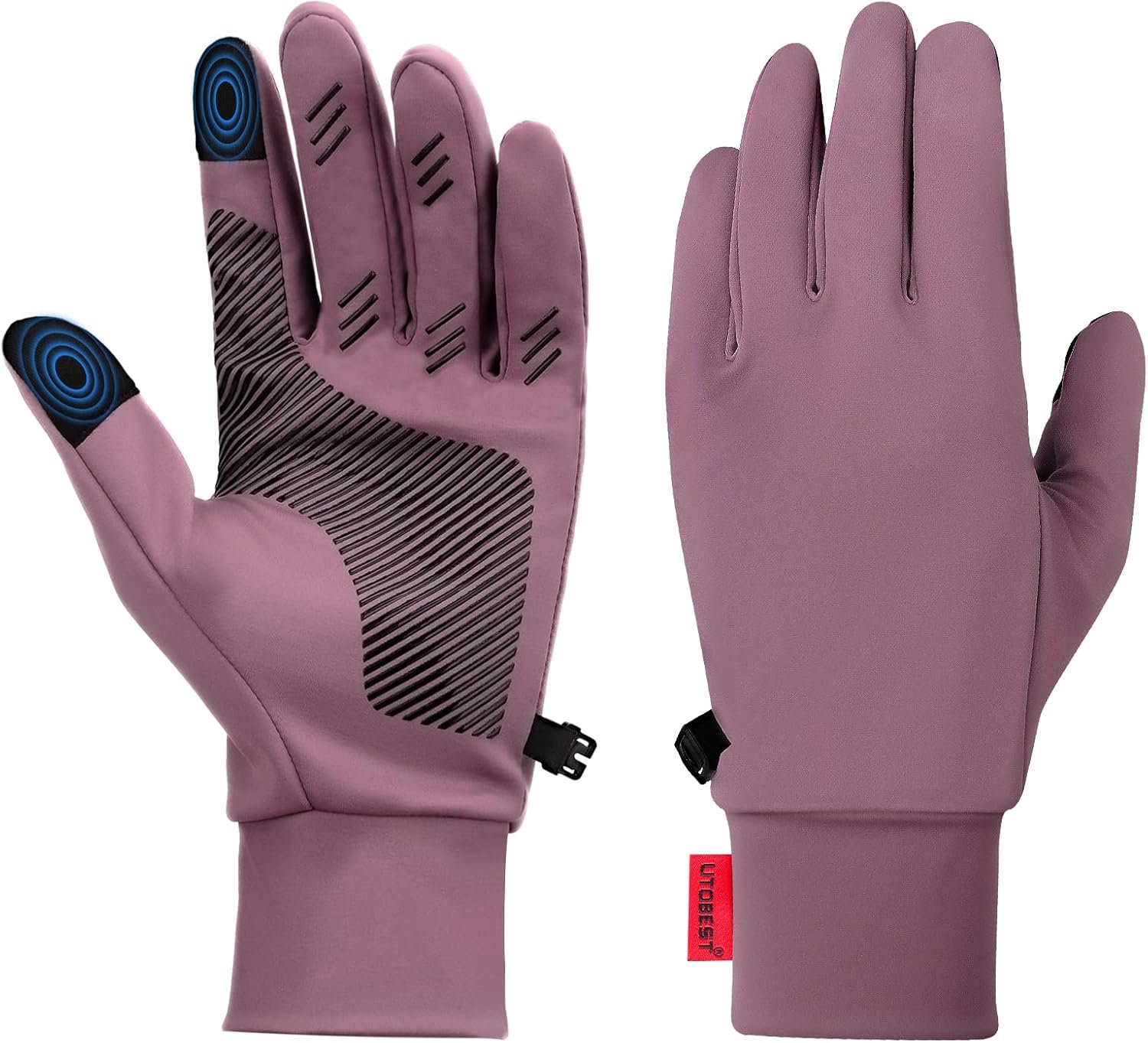 UTOBEST Running Gloves for Men Women, Lightweight Anti-Slip Touch Screen Warm Gloves Liners for Biking Cycling Sporting Driving