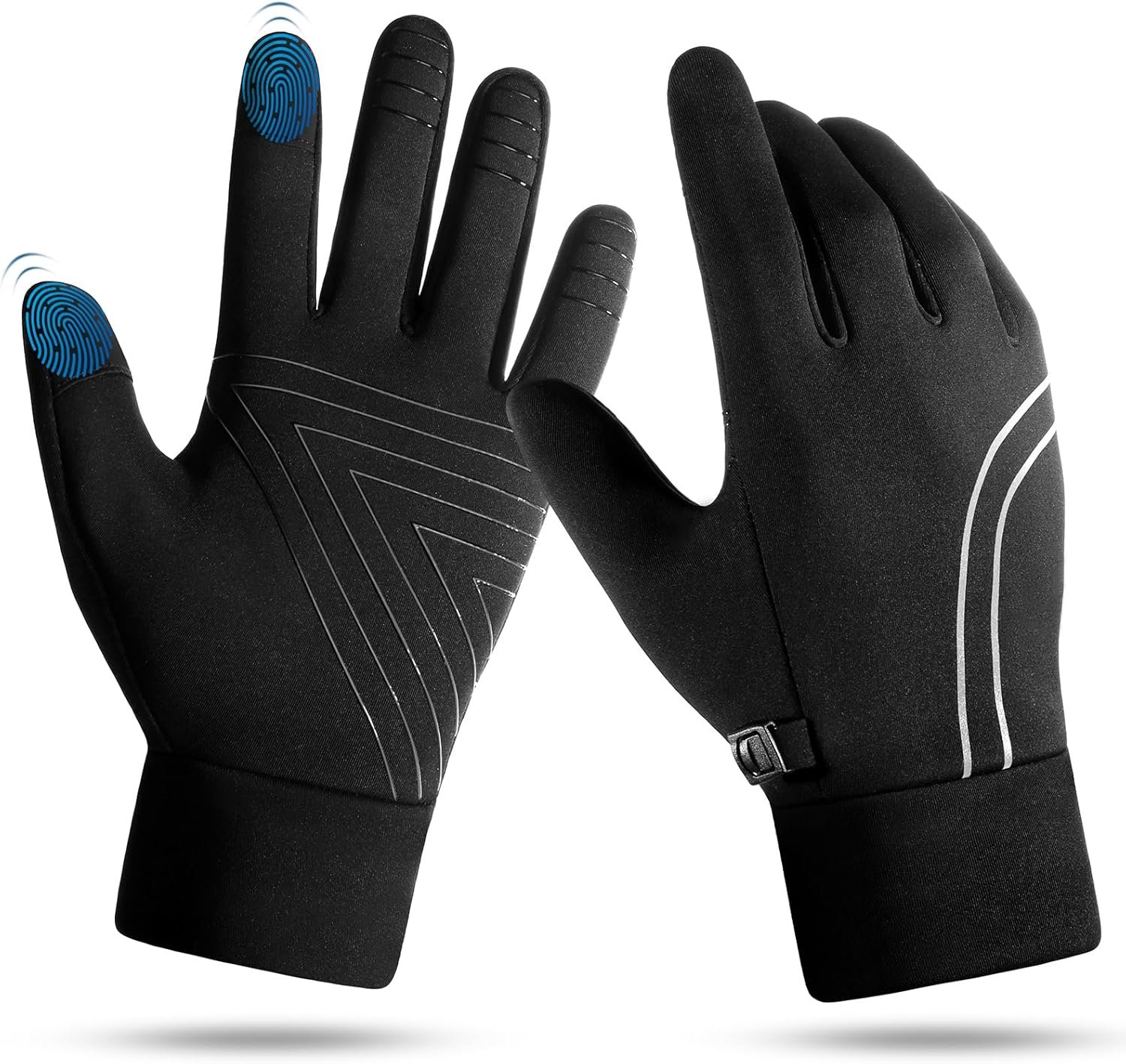 Achiou Winter Running Gloves for Men Women,Lightweight Touchscreen Liners Thermal Warm Gloves for Cycling,Driving, Hiking, Walking, Texting