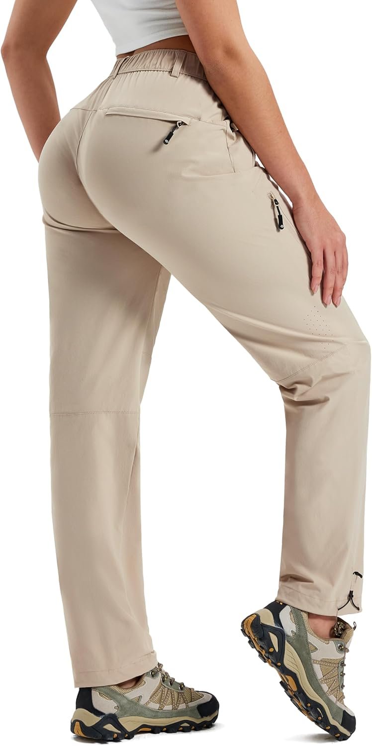 MoFiz Women’s Hiking Cargo Pants Lightweight Quick Dry UPF 50 Water Resistant Fishing Camping Travel Pant with 5 Pockets