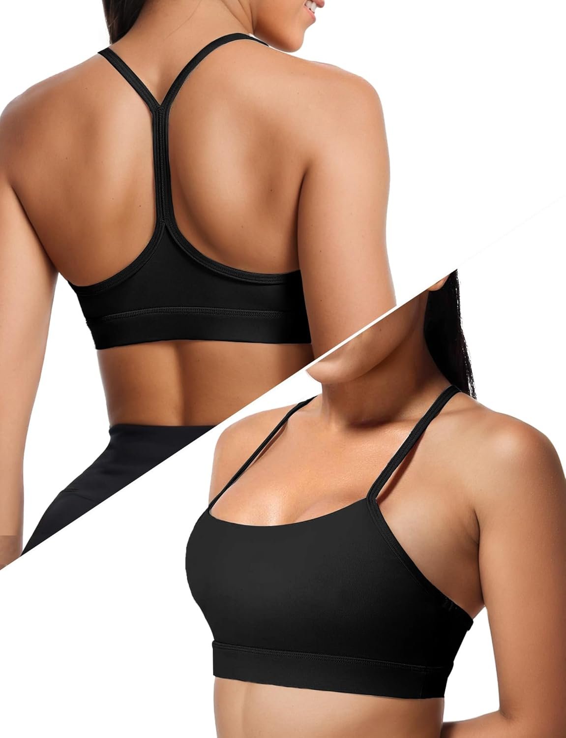 Buauty Sports Bra for Women, Y Back Light Support Workout Bra with Removable Pads for Yoga Pilates Gym