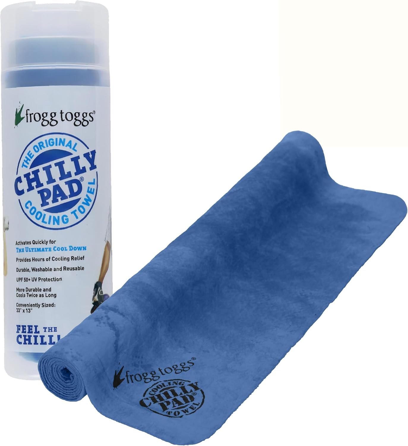 FROGG TOGGS Chilly Pad, Instant Cooling Towel, Long Lasting, Reusable, Sports and Outdoors Neck Towel 33×13