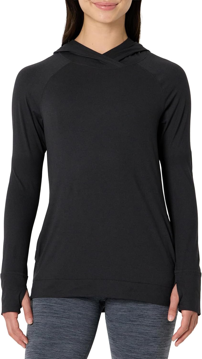 Amazon Essentials Women’s Athletic Soft Performance Lightweight Long Sleeve Pullover Hoodie Workout Top
