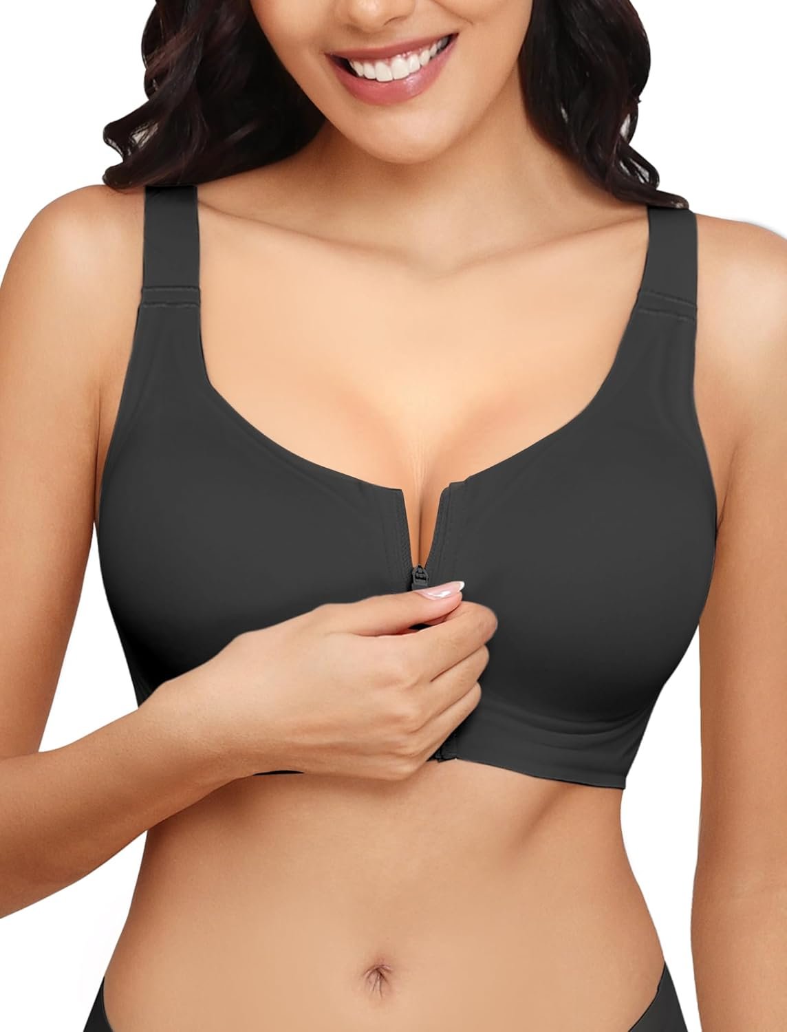 Zip Front Bra for Women Post Surgery, Mastectomy Recovery Bra | Front Closure Wireless Full Coverage