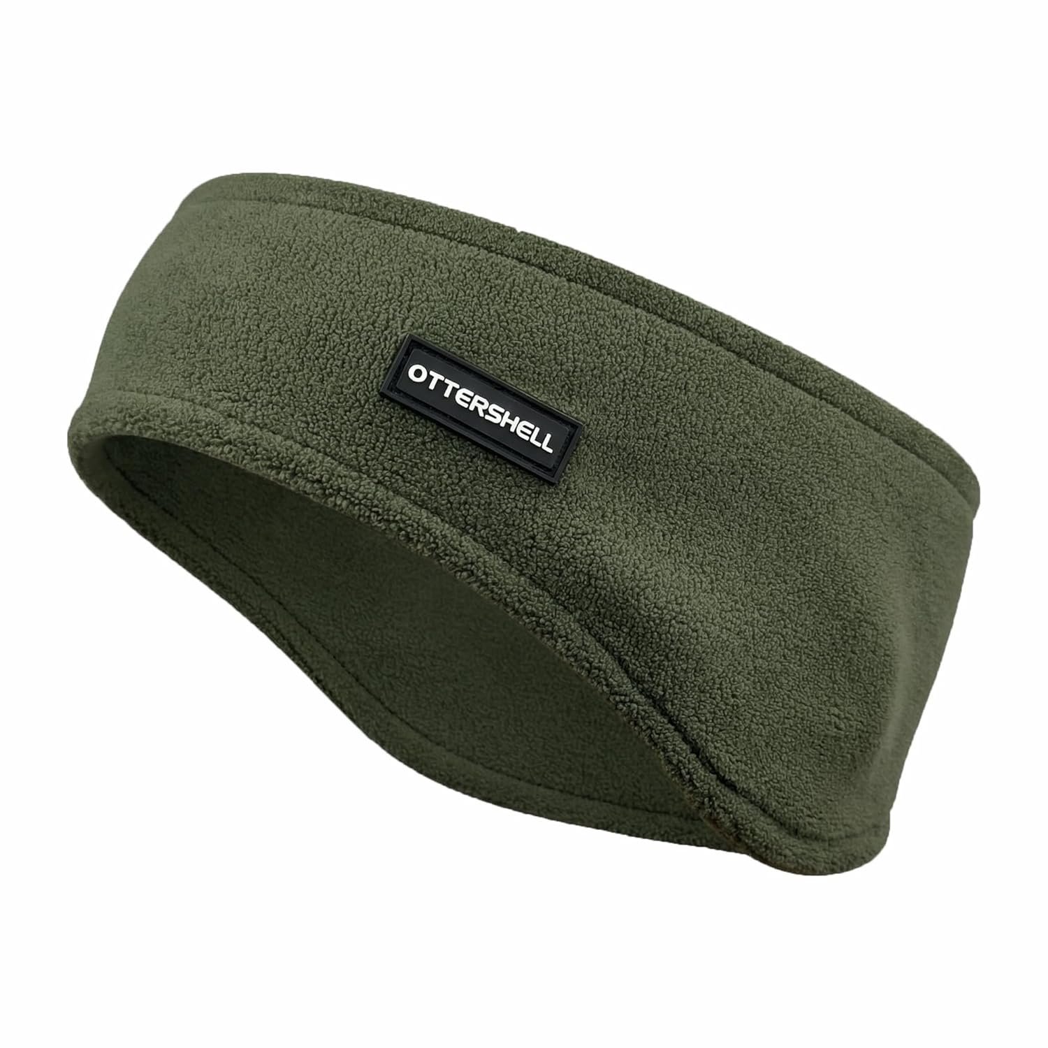 Fleece Ear Warmer Headband for Women and Men, Black Winter Running Headband, Cold Weather Ear Warmers for Ski, Cycling. (Army green, One Size)