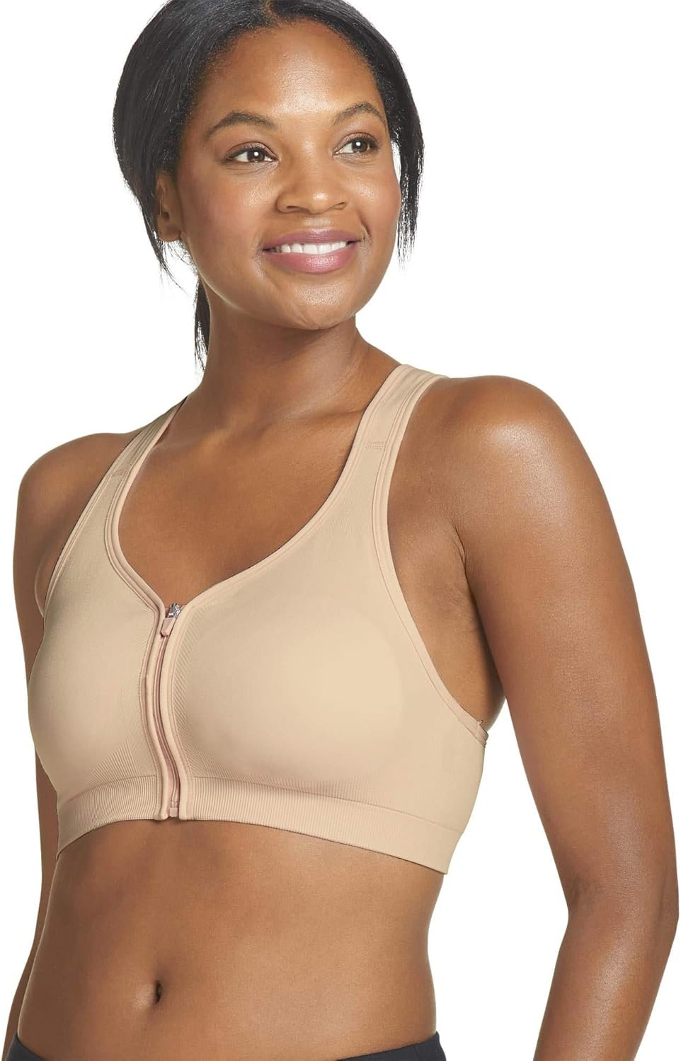 Jockey Women’s Mid Impact Zip Front Sports Bra