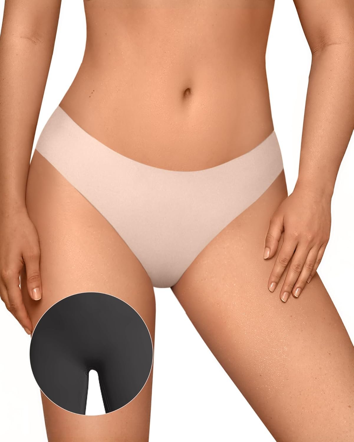 OEAK Seamless Thongs for Women Invisible Thongs No Show Thong Panty Liners Tangas Comfortable Workout G-Strings Underwear