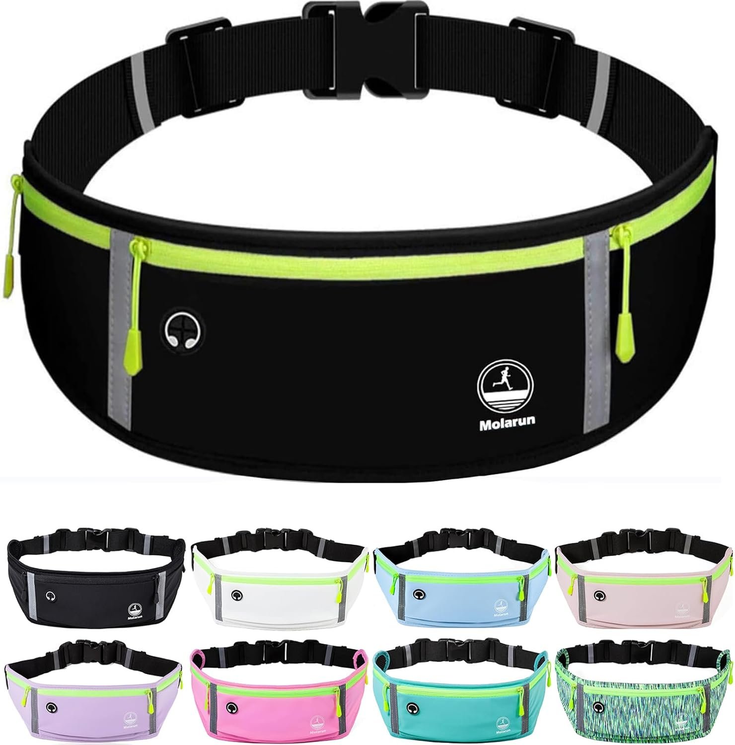 Slim Running Belt Fanny Pack for Women Men, Jogging Pouch Waist Pack Money Belt Bag Phone Holder for Running Hiking Traveling