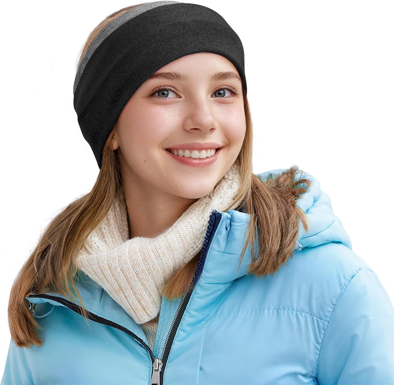 Sukeen Ear Warmer Headband for Women, Double-Layer Warm Winter Headbands for Women, Ear Muffs for Running Cycling Sports