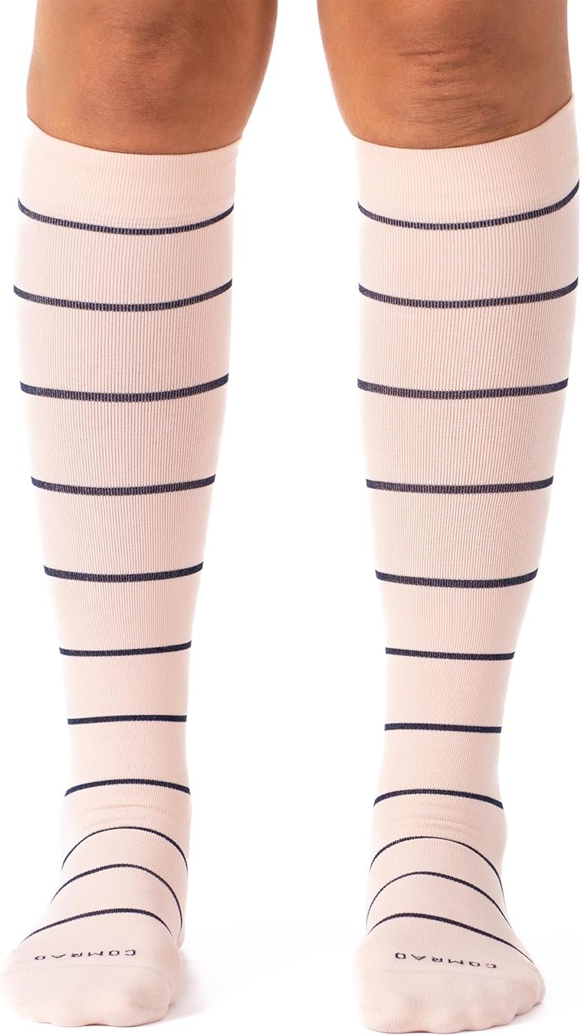 Comrad Nylon Knee High Socks – 15-20mmHg Graduated Compression Socks – Soft & Breathable Support Unisex Socks