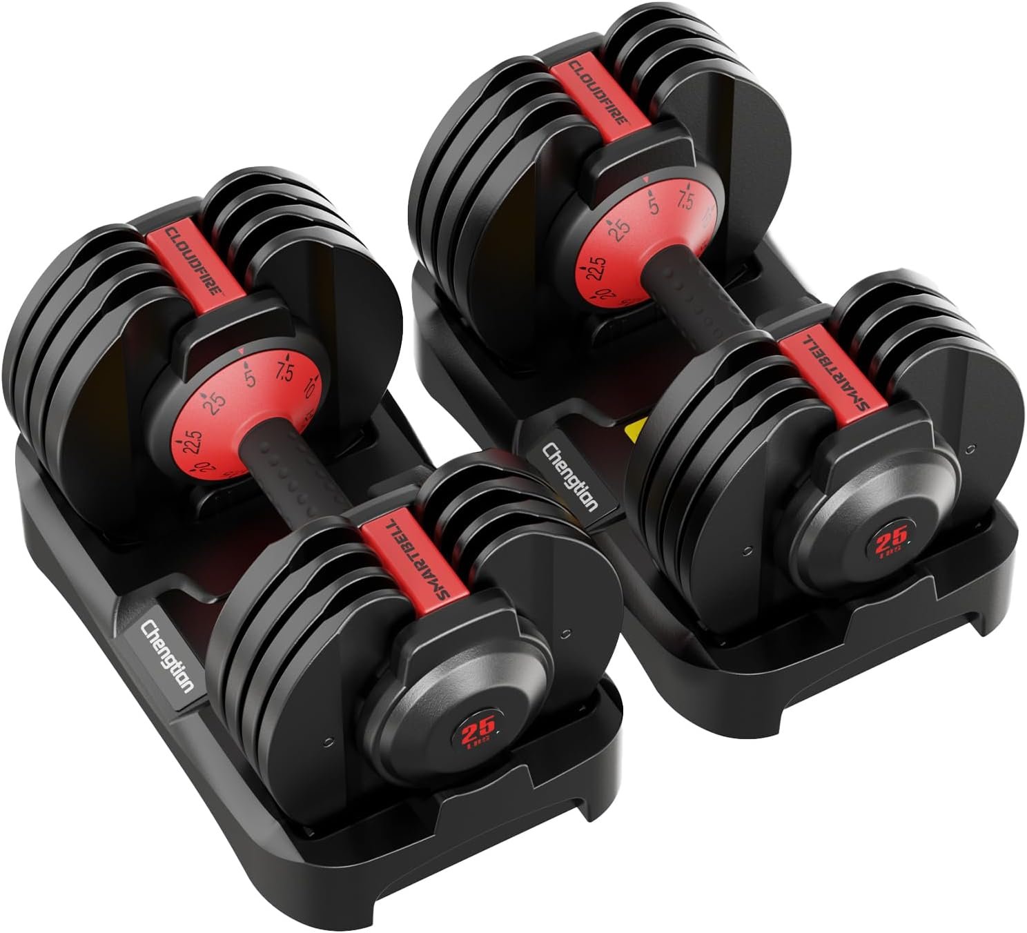 Upgraded Adjustable Dumbbell Set of 2 (52.5 lbs/25 lbs), 15/9 Weights Dumbbell Set, Quick Adjustable Dumbbells For Men and Women Home Gym Workout with Anti-Slip Handle, Safe and No Falling