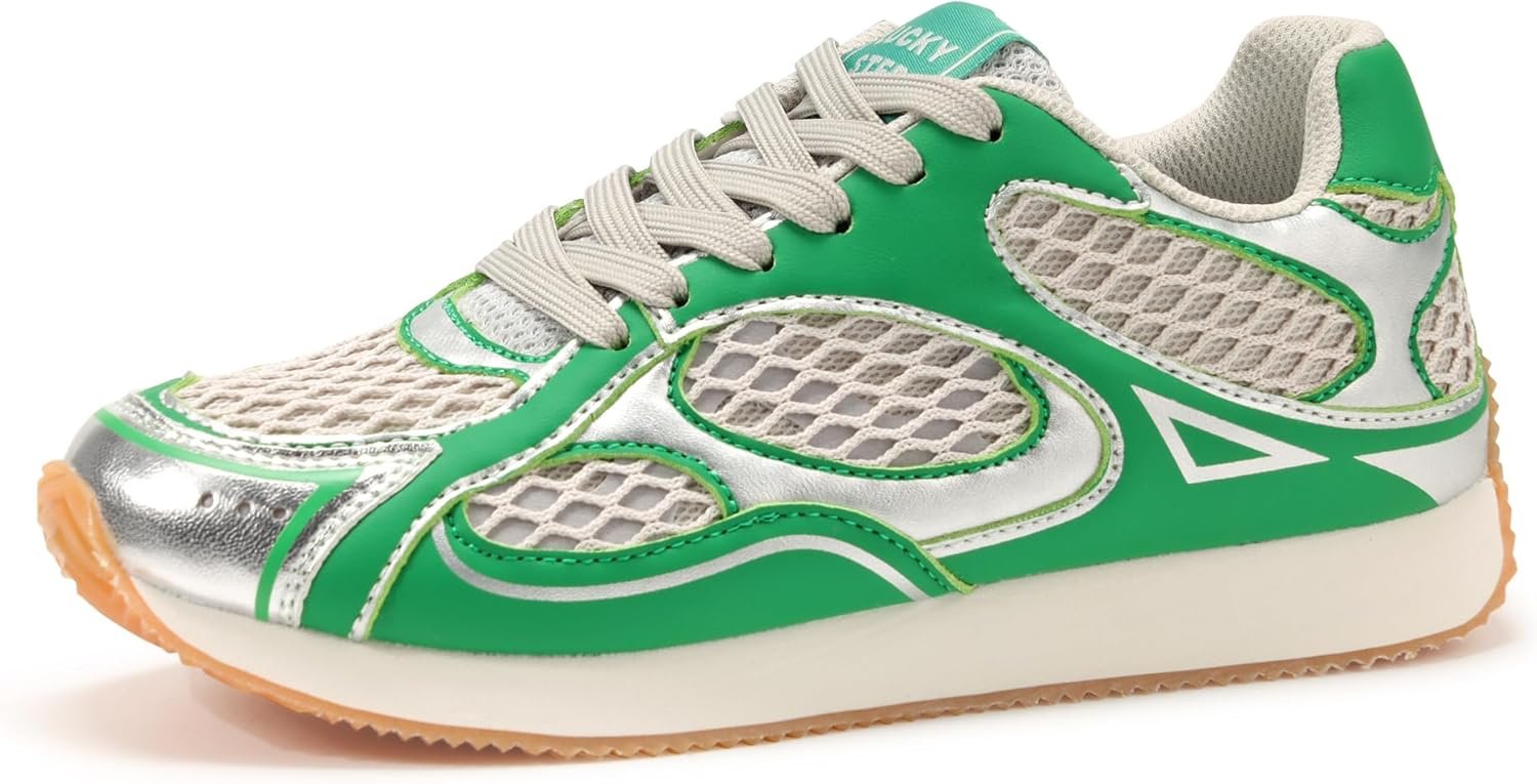 LUCKY STEP Women’s Retro Fashion Sneakers Mesh Breathable Casual Walking Shoes Comfortable Tennis Athletic Trainers
