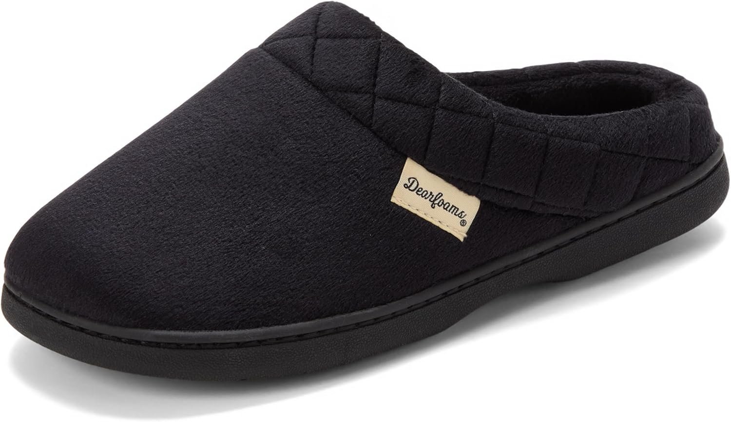Dearfoams Women’s Lightweight Memory Foam Indoor House Slipper Darcy Velour Clog with Wide Widths