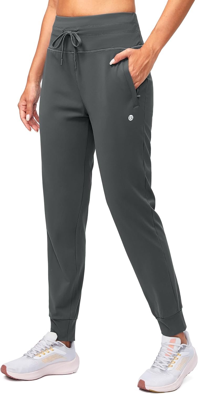G Gradual Women’s Fleece Lined Joggers High Waisted Water Resistant Thermal Winter Sweatpants Running Hiking Pockets