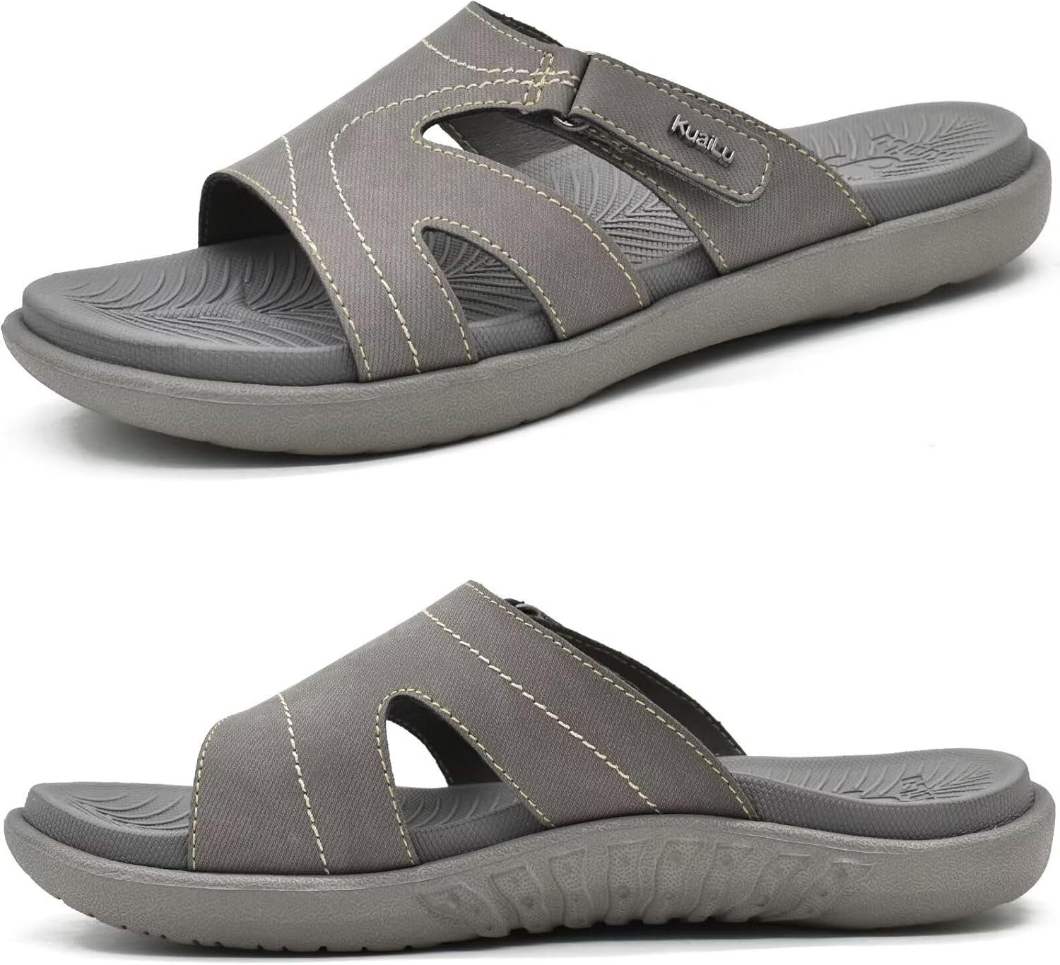 KuaiLu Womens Fashion Orthotic Slides Ladies Lightweight Athletic Yoga Mat Sandals Slip On Thick Cushion Slippers Sandals With Comfortable Plantar Fasciitis Arch Support