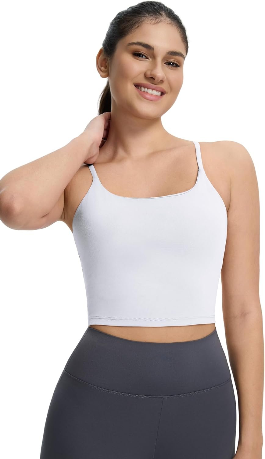 ECOPARTY Wirefree Padded Yoga Sports Bra for Women – Moisture Wicking Quick Dry Workout Crop Tank Camisole