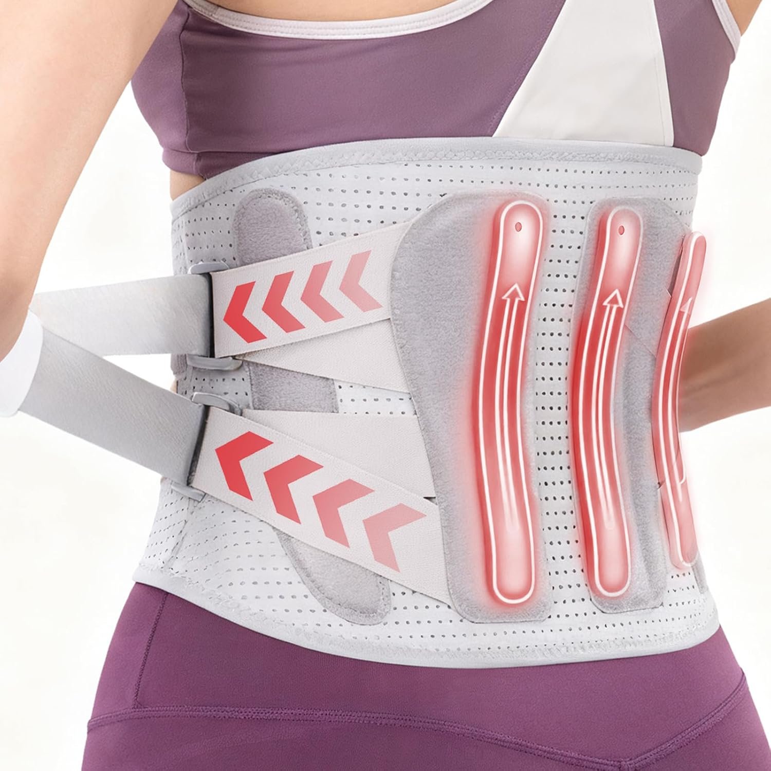 Back Brace for Lower Back Pain Relief – Lumbar Support Belt with 8 Zoned Support Bars, Adjustable Strap & Breathable 3D Knit for Men & Women, Sciatica Herniated Disc Support