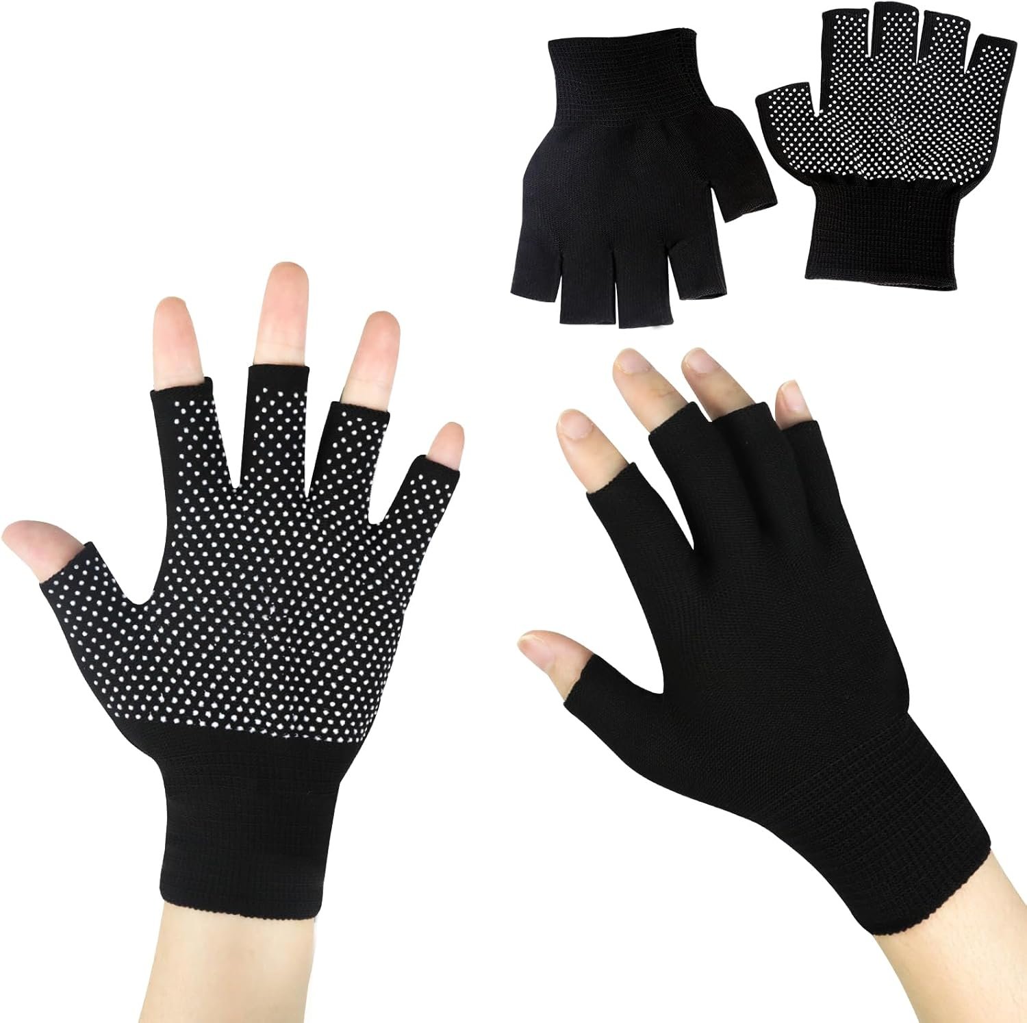 Summer Touchscreen Gloves for Women and Men, Anti-Slip Light Weight Half-Finger Gloves for Hiking, Warm Glove Cycling Driving, Cold Weather, Running, Outdoor Sports, Daily Work