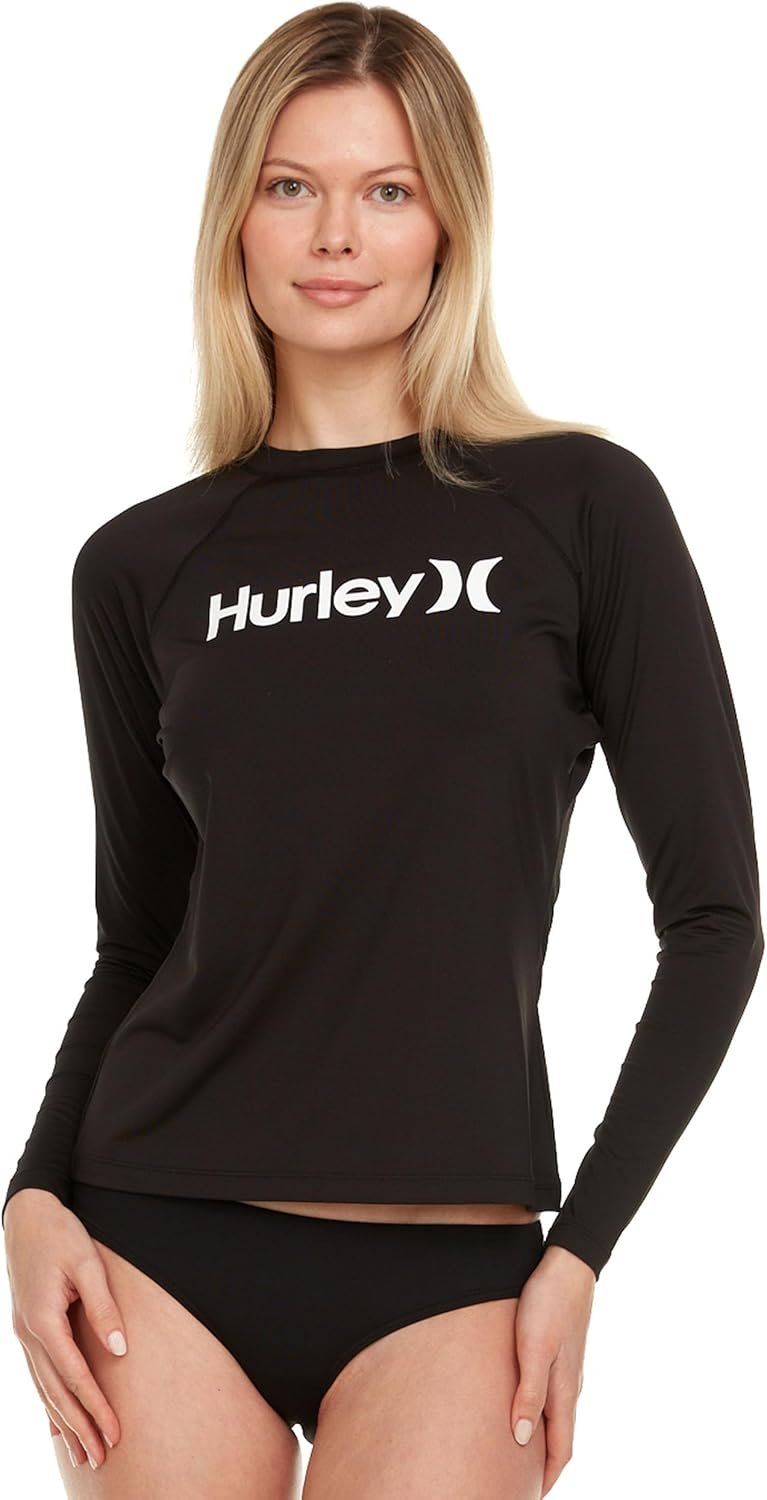 Hurley Rash Guard for Women, Womens Rash Guard Long Sleeve Shirts, Rashguard Swim Shirt Women UPF 50+ SPF & UV Protection