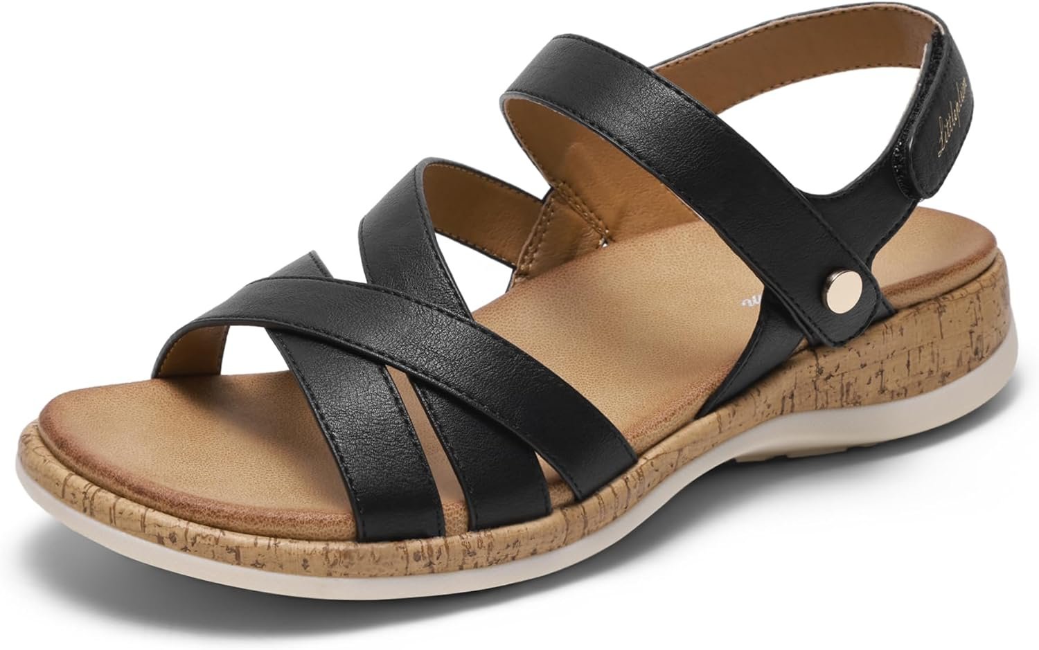 Littleplum Orthopedic Sandals for Women Arch Support – Comfortable Flat Sandals, Dressy Orthotic Summer Shoes with Adjustable Strap for Walking Work Beach