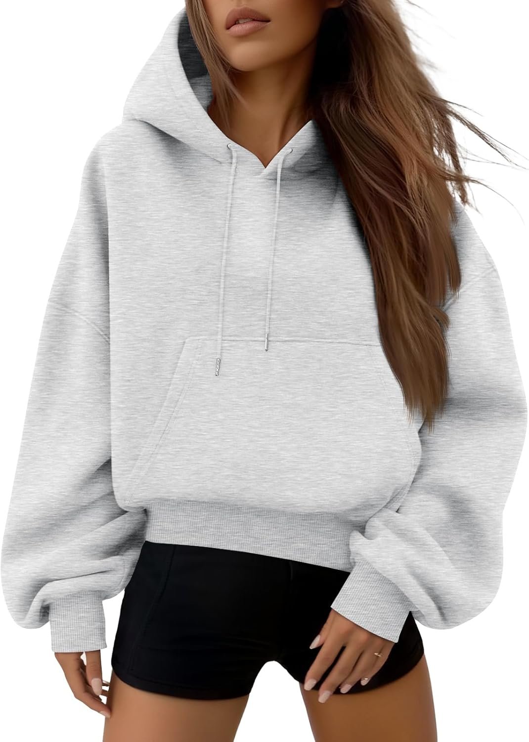 Trendy Queen Women’s Y2k Cropped Hoodie Long Sleeve Pullover Sweatshirts Fall Casual Outfits