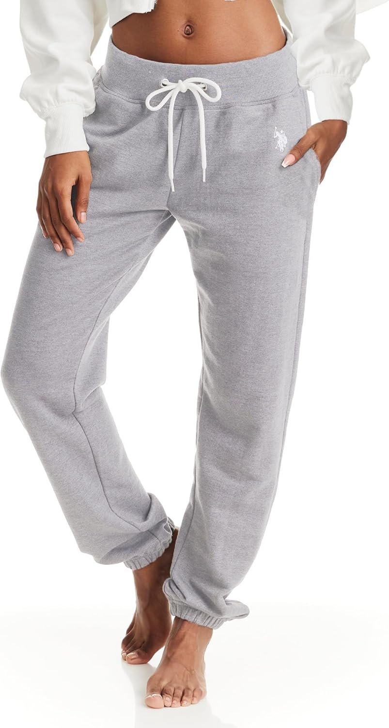 U.S. POLO ASSN. Womens Sweatpants with Pockets, French Terry Womens Joggers or Cuffed Leg Sweats