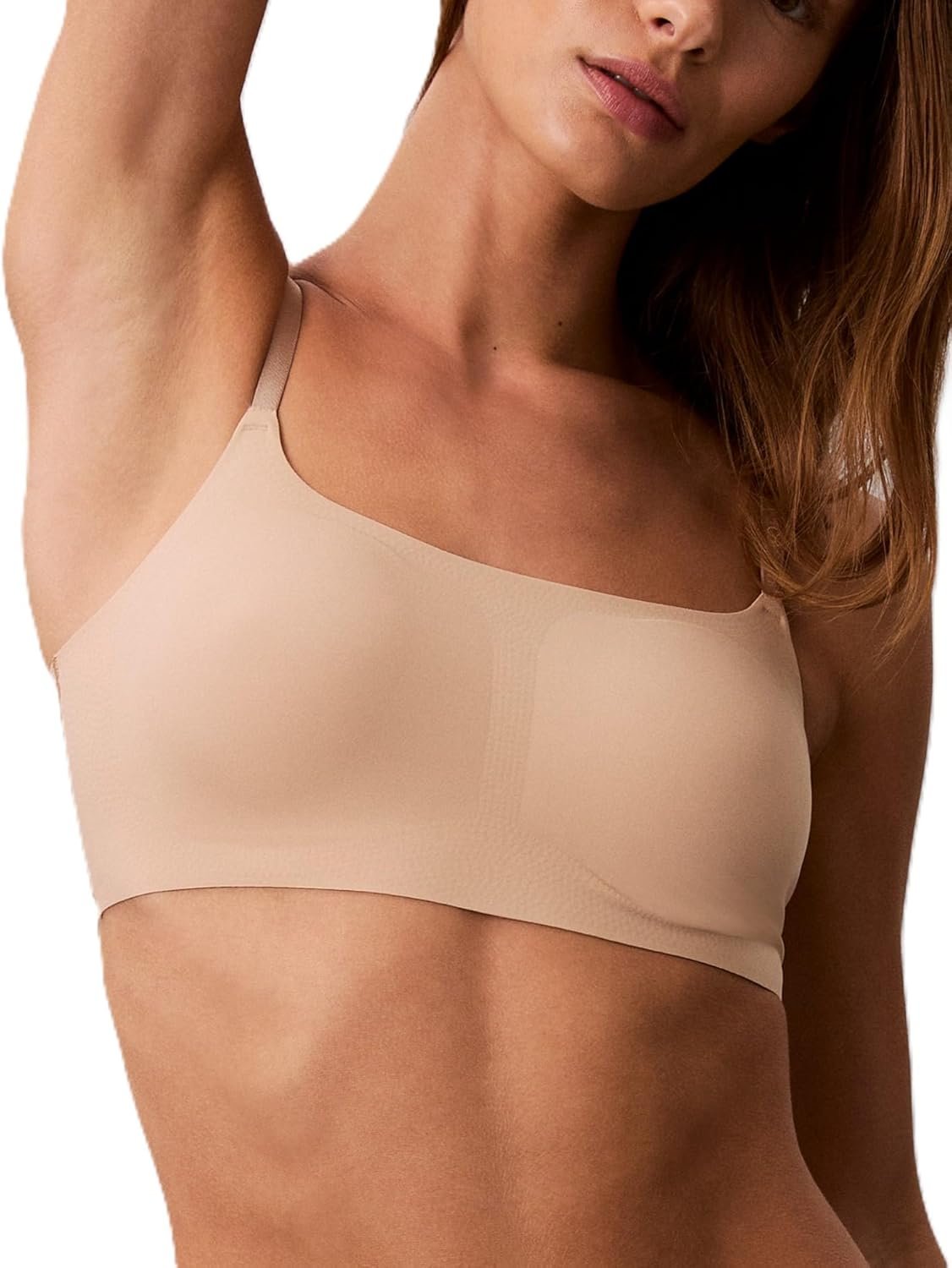 Calvin Klein Women’s Invisibles Comfort Seamless Adjustable Skinny Strap Bralette Bra