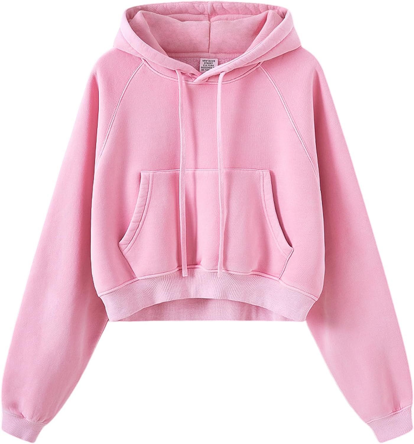 Wyeysyt Cropped Hoodies for Women Acid Wash Sweatshirt Fleece Lined Oversized Vintage Athletic Pullover